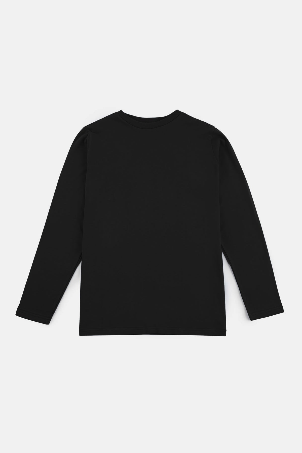 women's long sleeve t shirt in black flatlay image