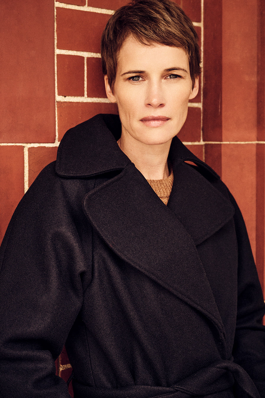 Women's Polo Coat - Black