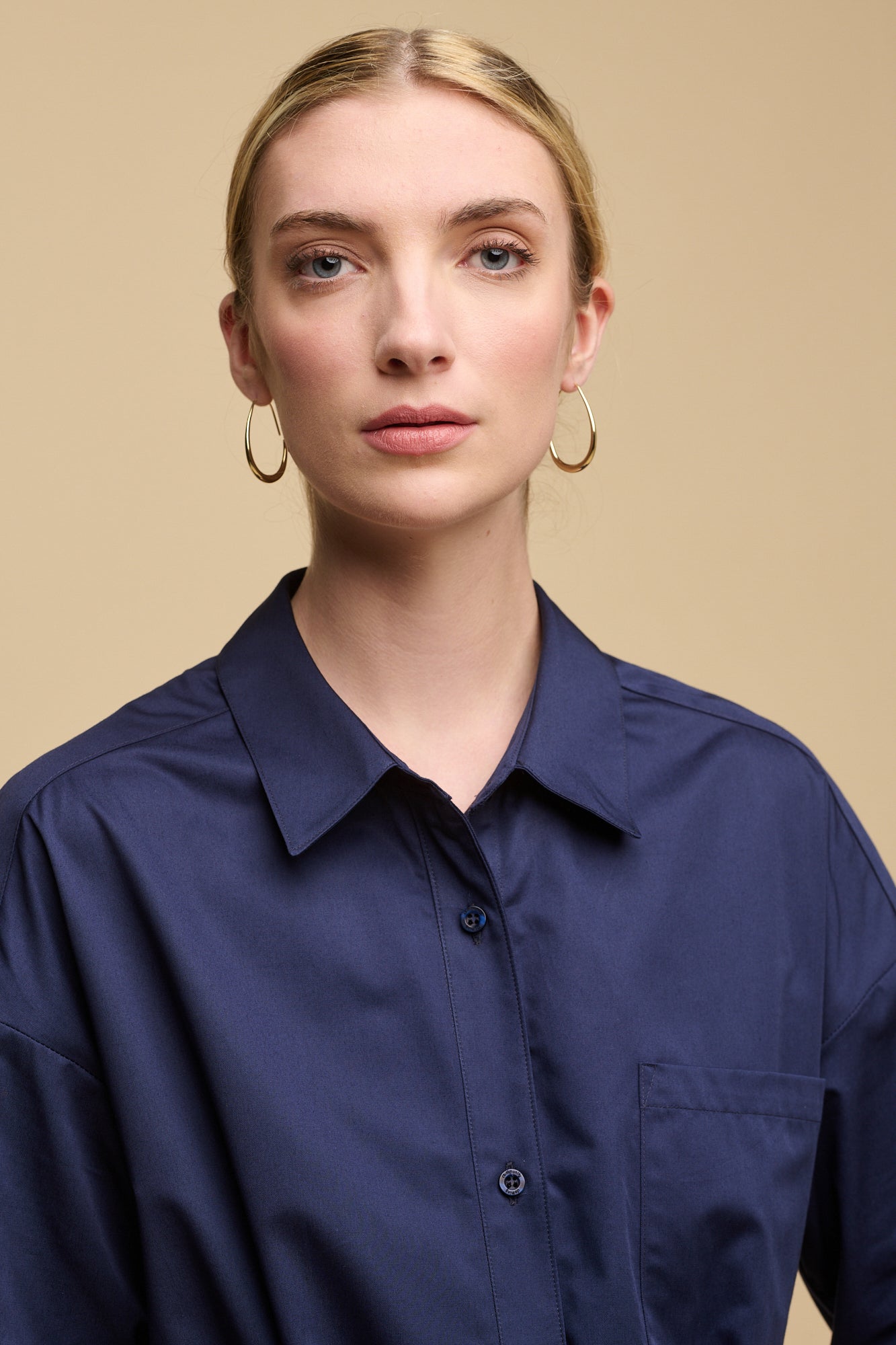 Women's Lorelle Belted Midi Cotton Shirt Dress - Navy - Community Clothing Women's Lorelle Belted Midi Cotton Shirt Dress - Navy - Community Clothing