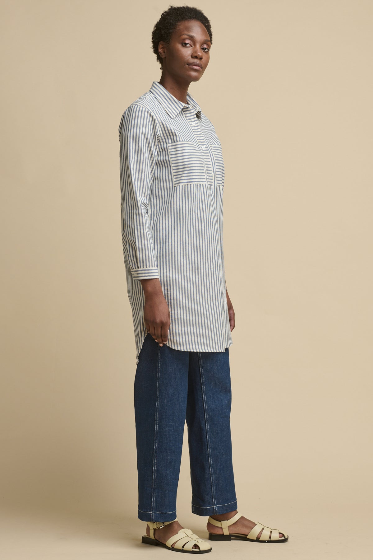 The Quarry Bank Women's Olivia Shirt Dress - Navy/White