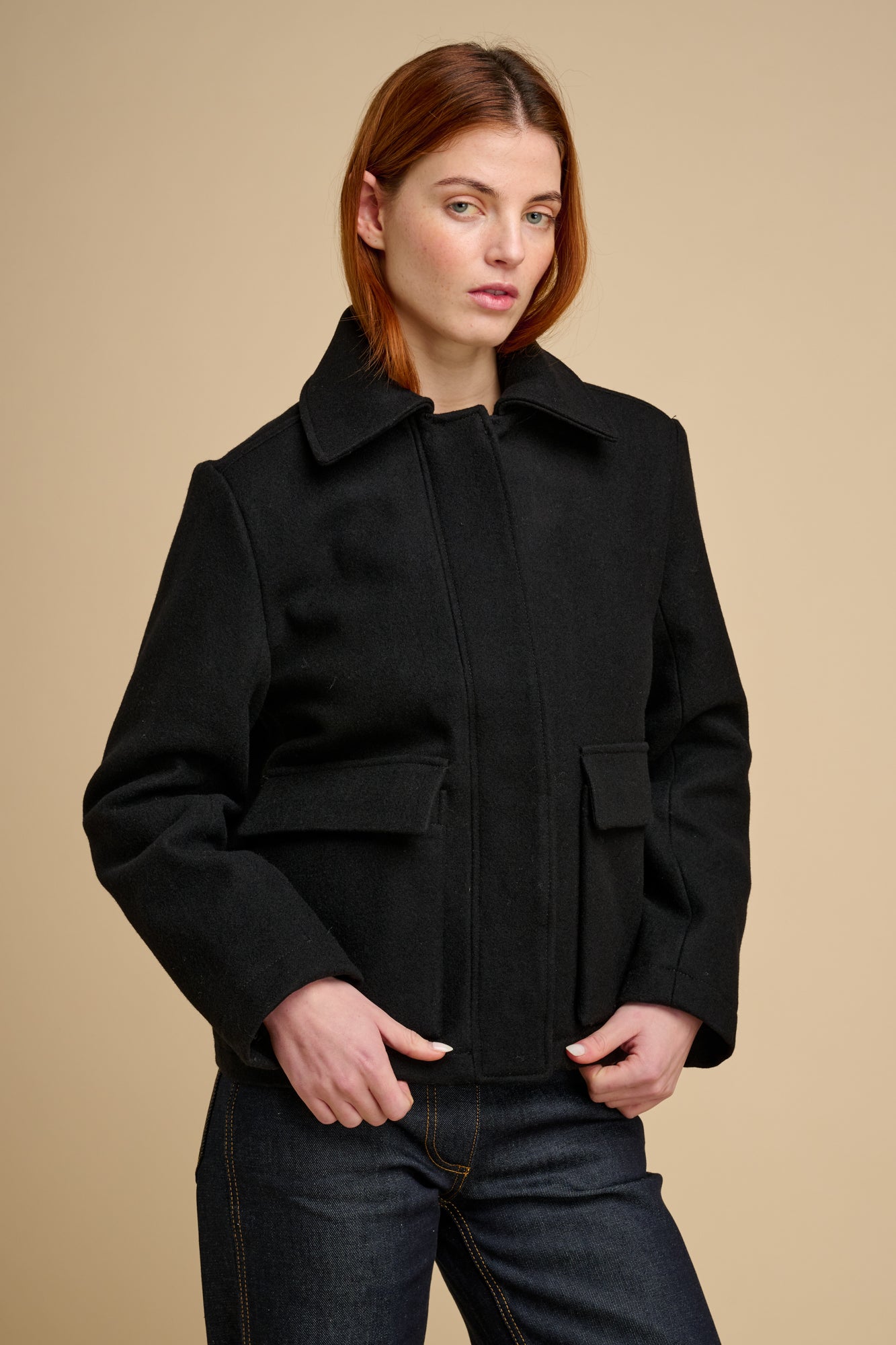 Nancy Short Wool Coat - Black - Community Clothing