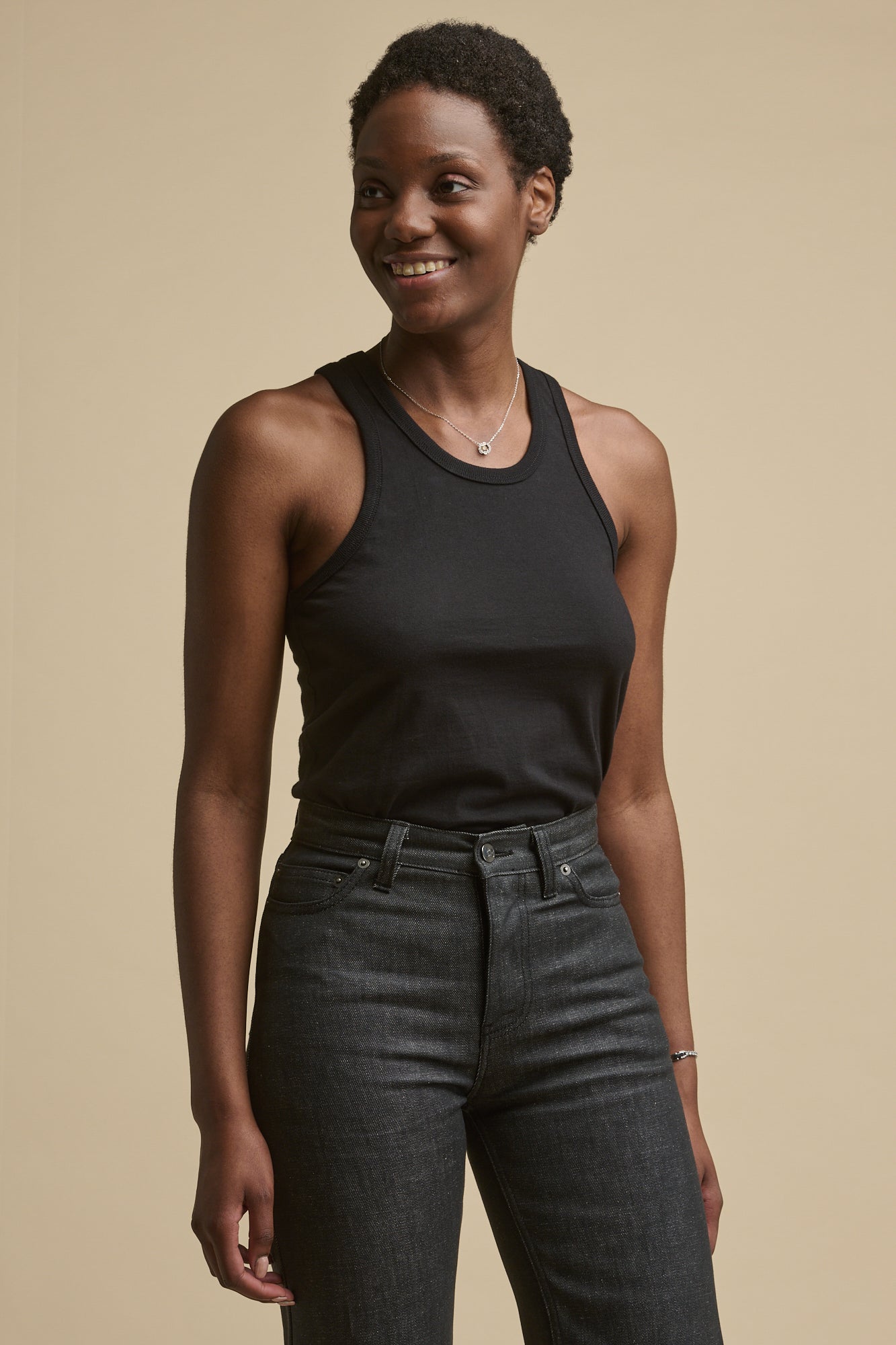 black baggy vest top