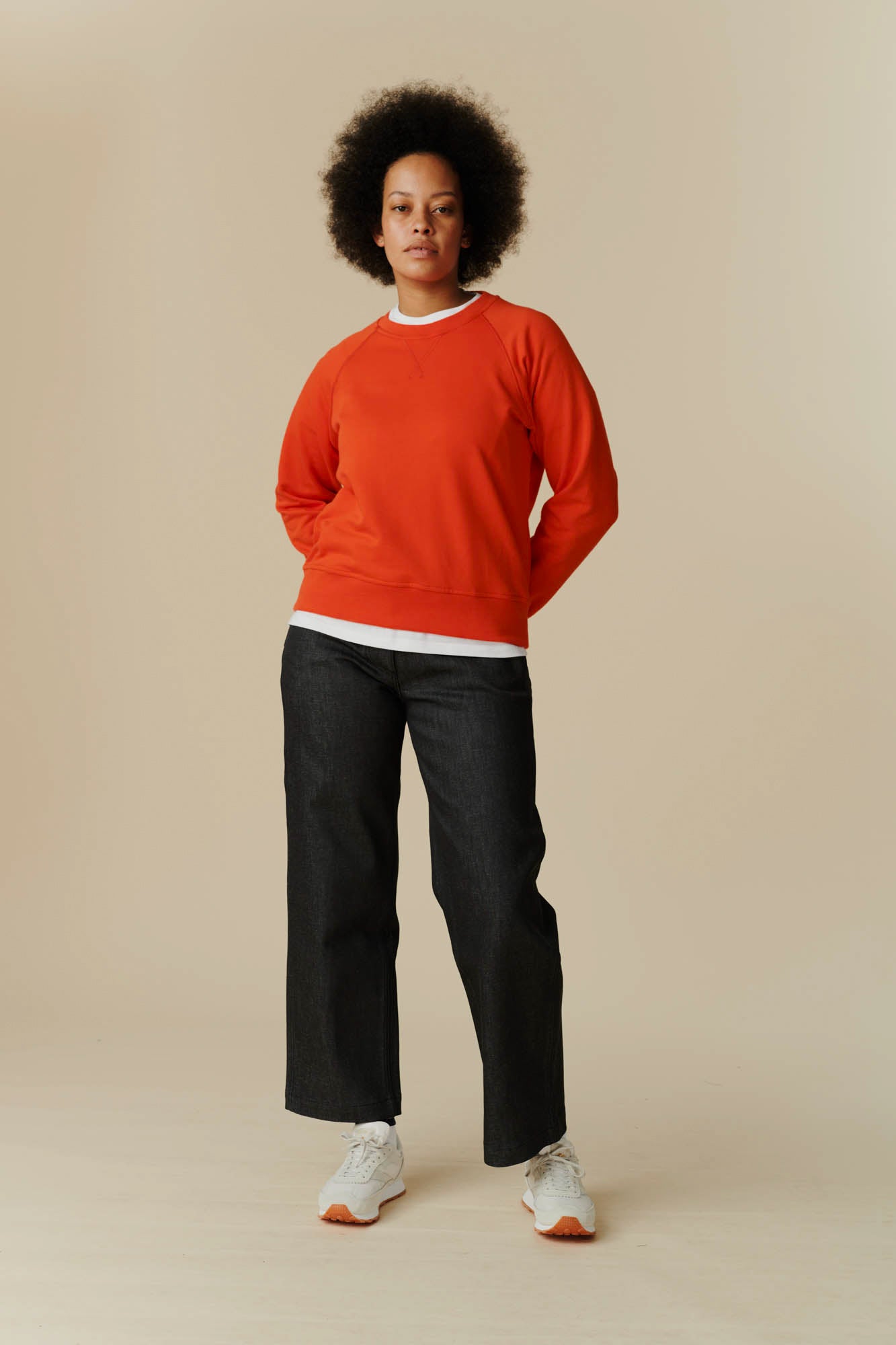 Women's Raglan Sweatshirt - Flame Red - Community Clothing