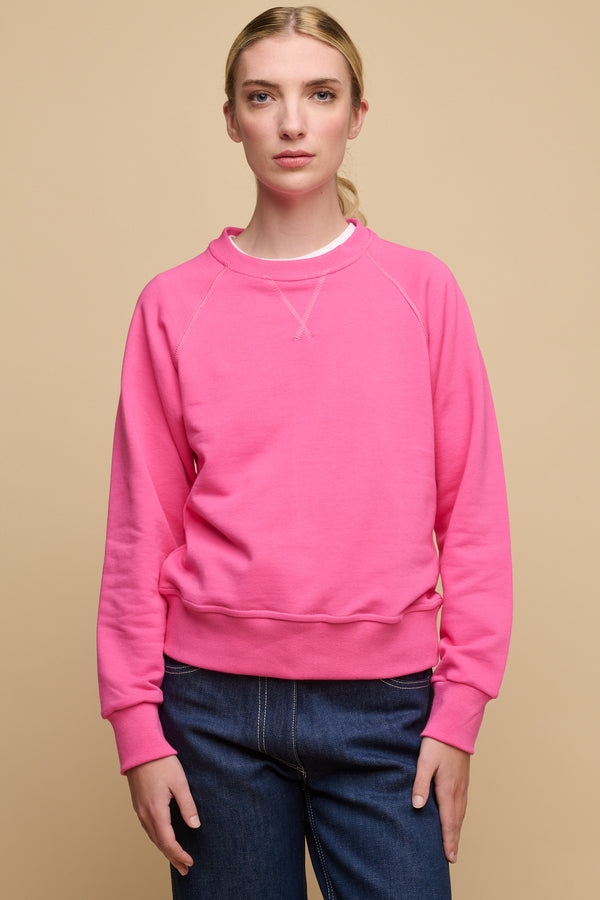 Women's Raglan Sweatshirt - Fuchsia Pink - Community Clothing