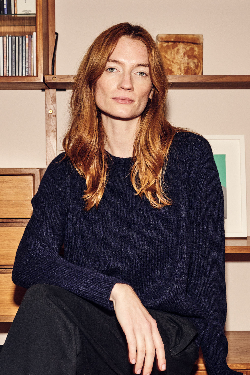 Women's Shetland Jumper - Navy