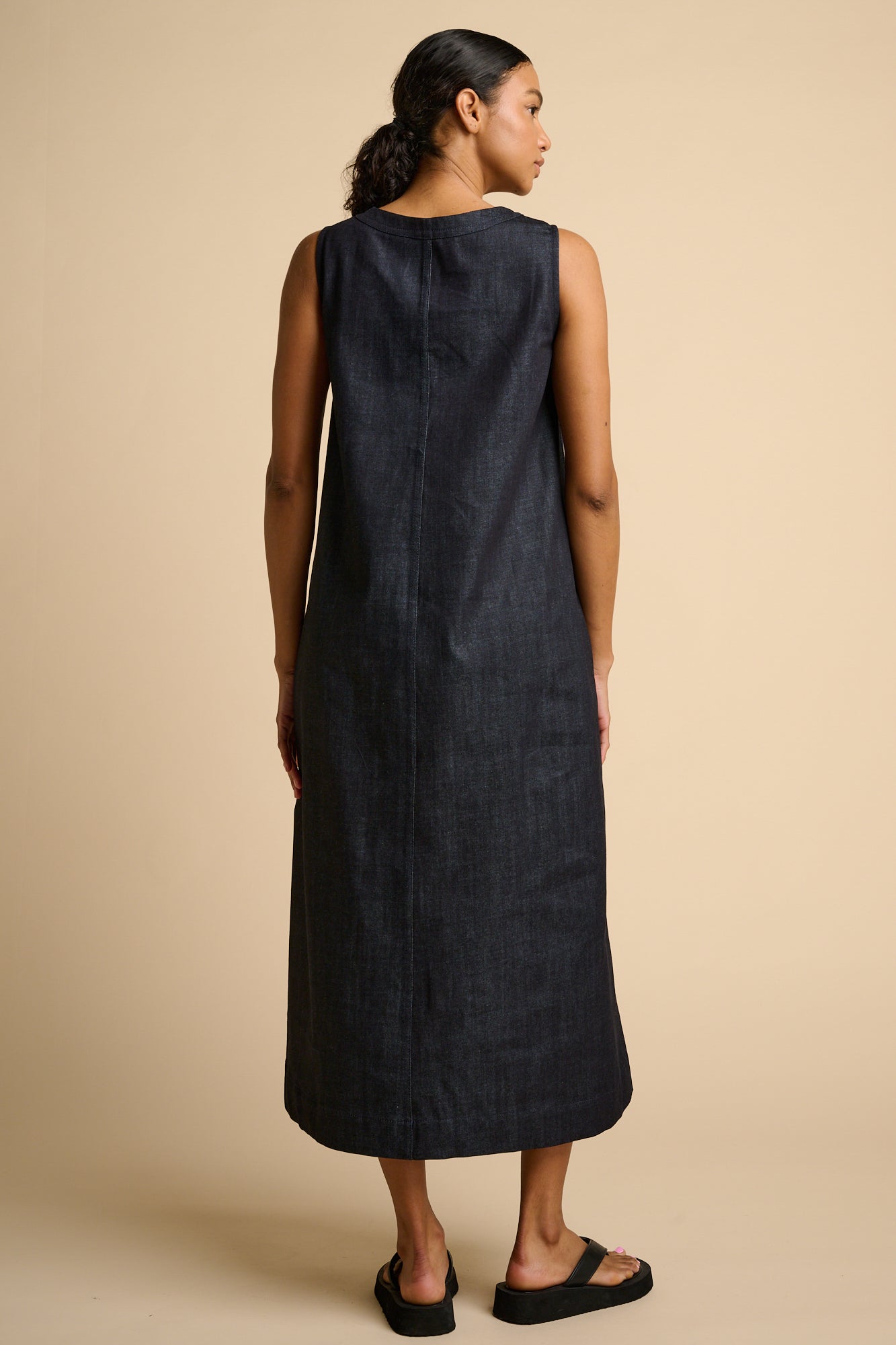 Shirley Denim Sleeveless Dress - Indigo