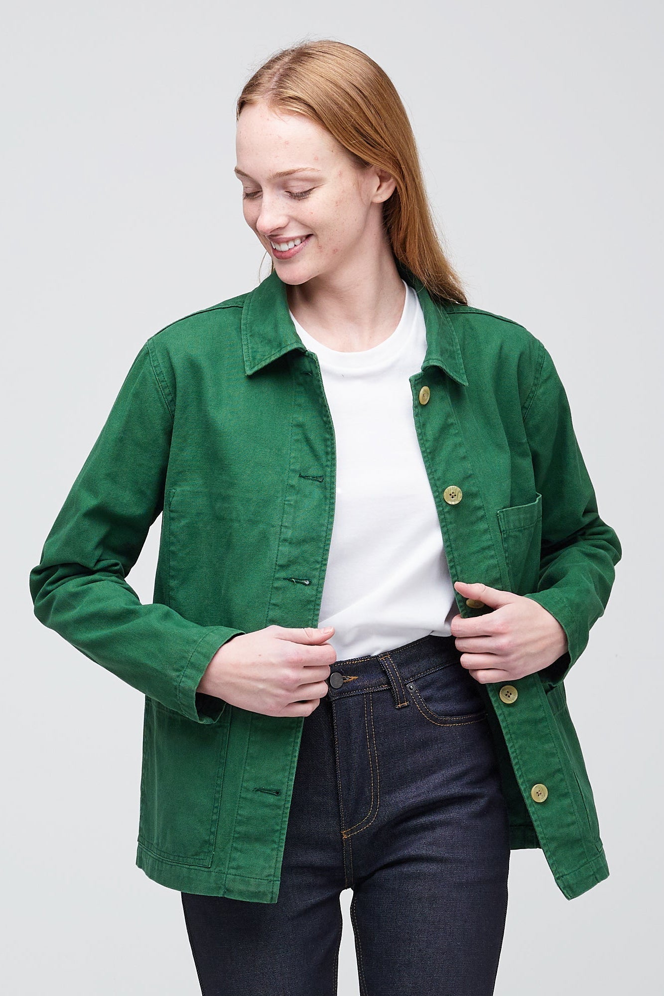 Female_chore-Jacket_Bottle-Green_Front