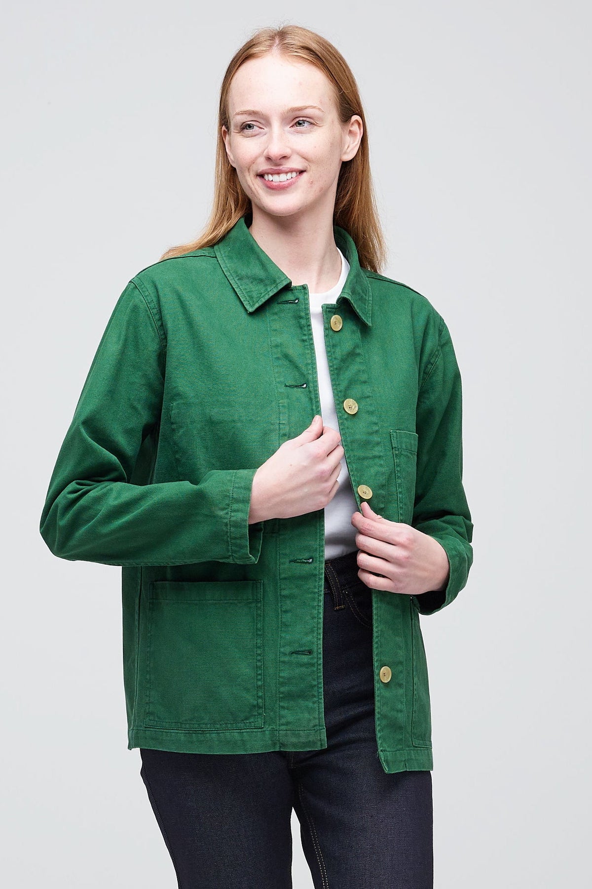 Female_chore-Jacket_Bottle-Green_Front