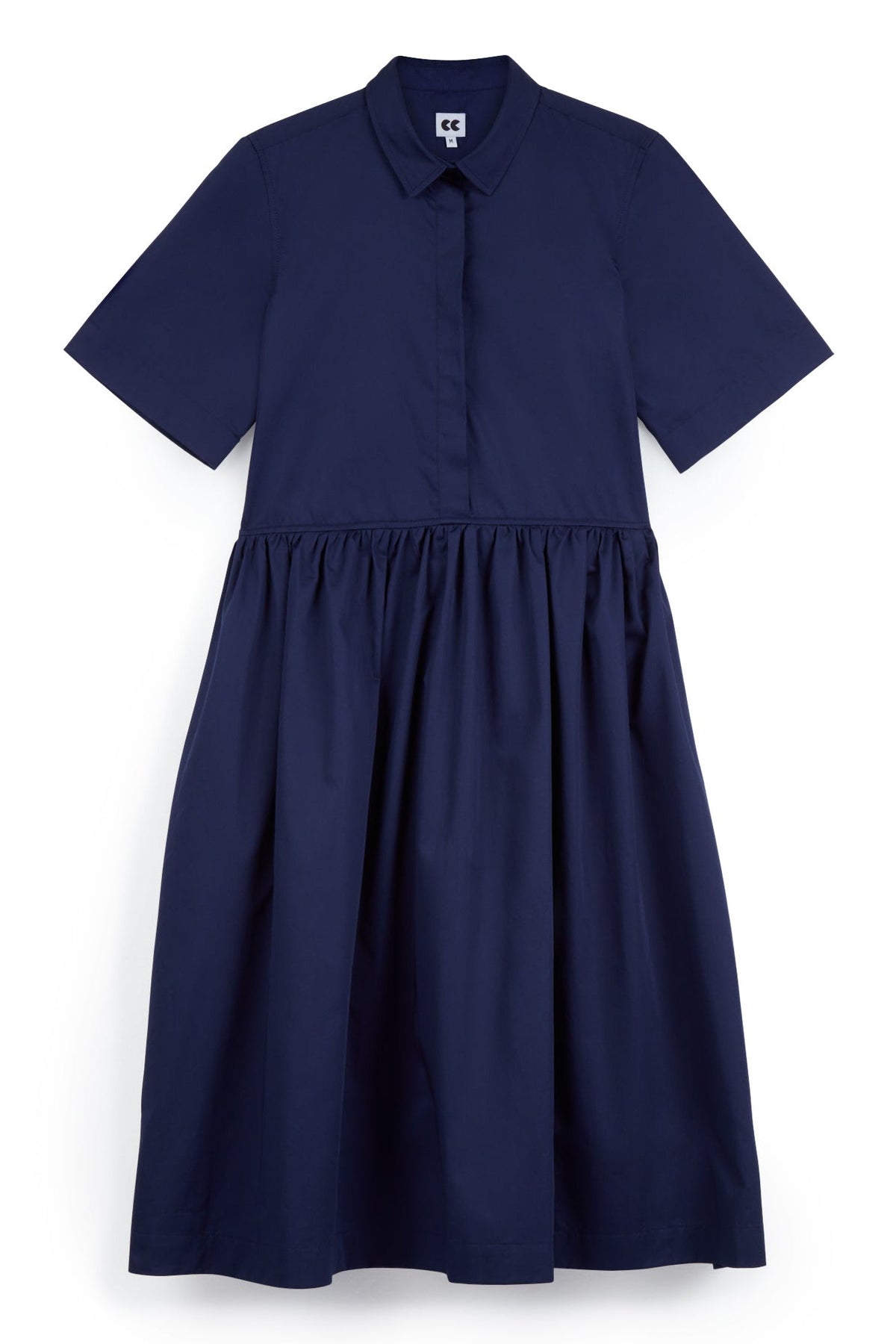 
            Cotton Dress - Gathered - Navy - Community Clothing