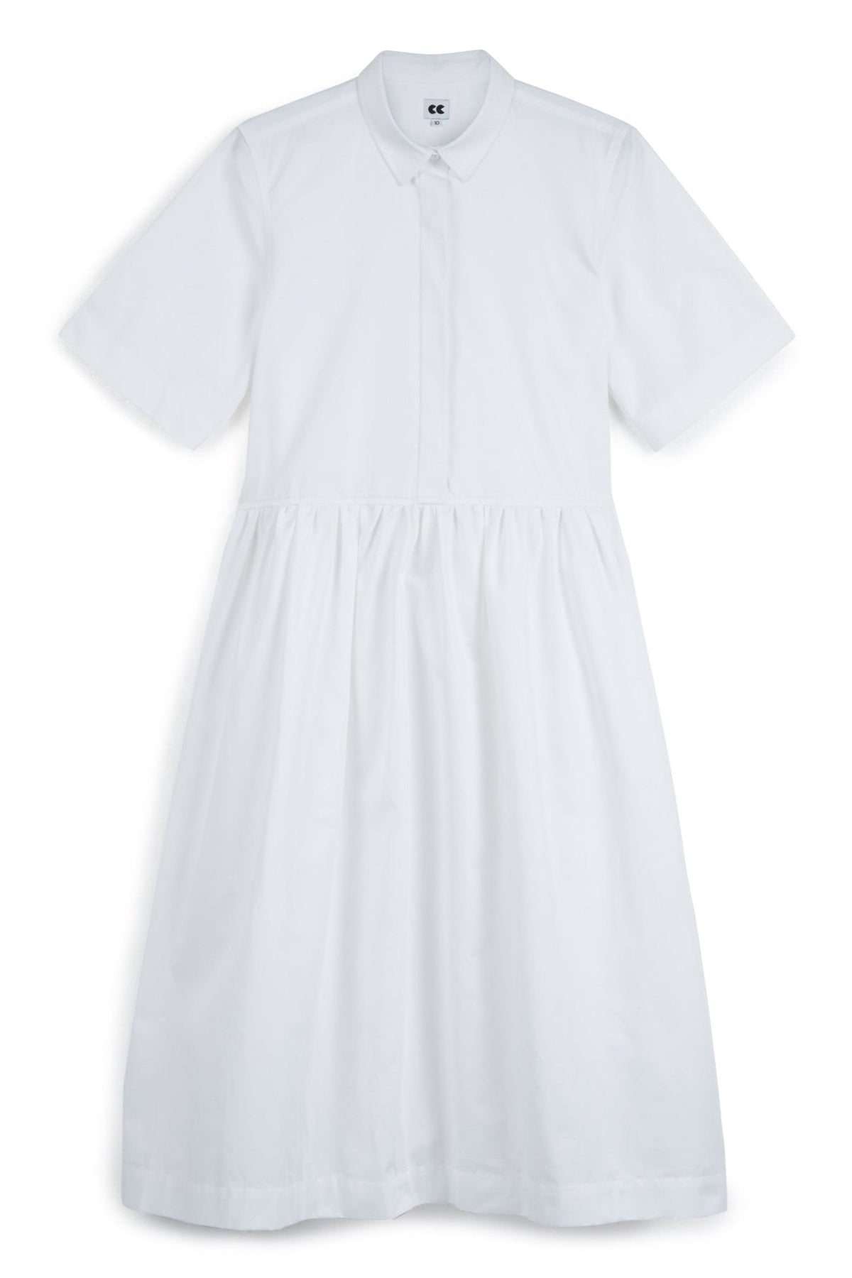 
            Cotton Dress - Gathered - White - Community Clothing