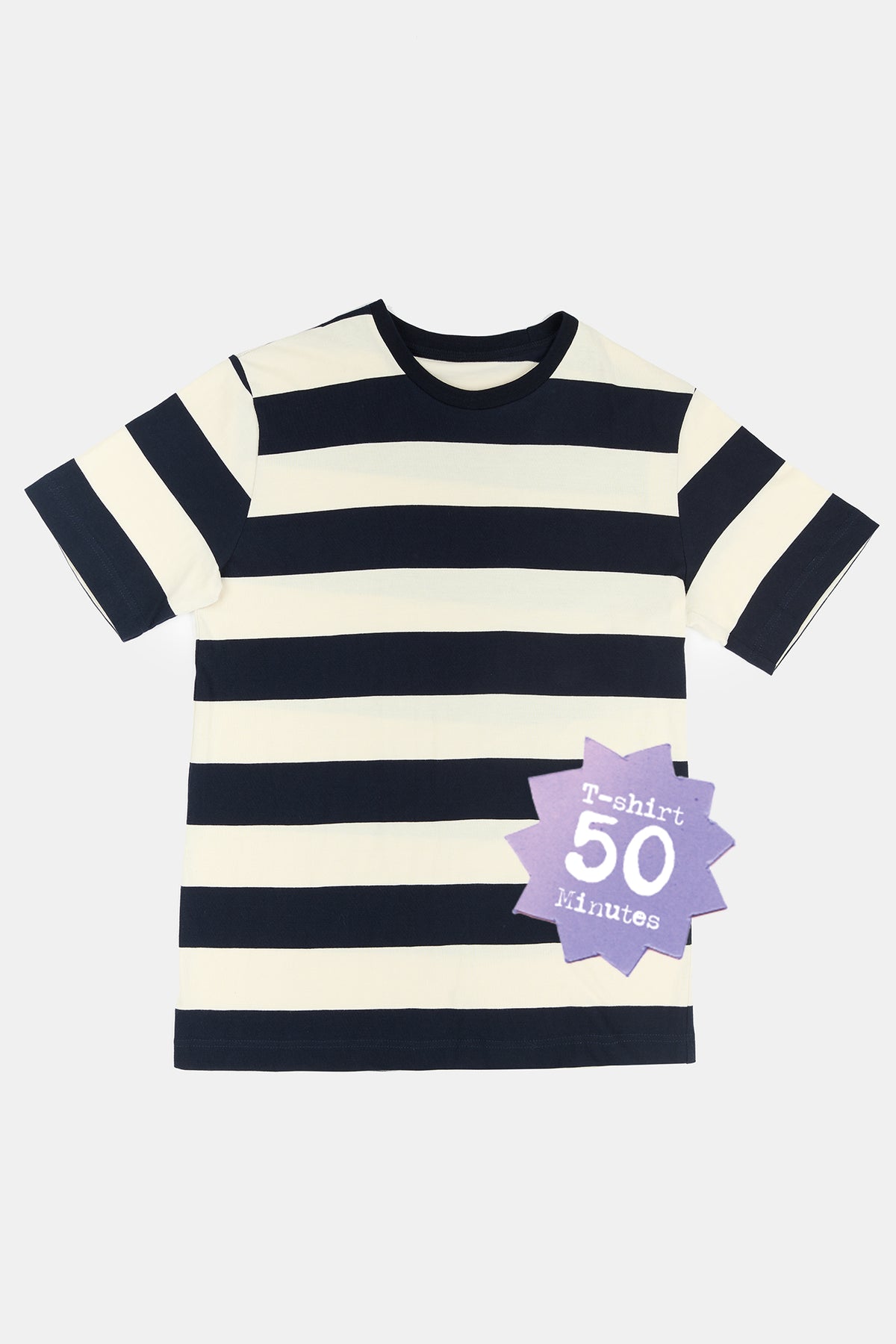 Women's Wide Stripe Short Sleeve T Shirt - Ecru/Navy
