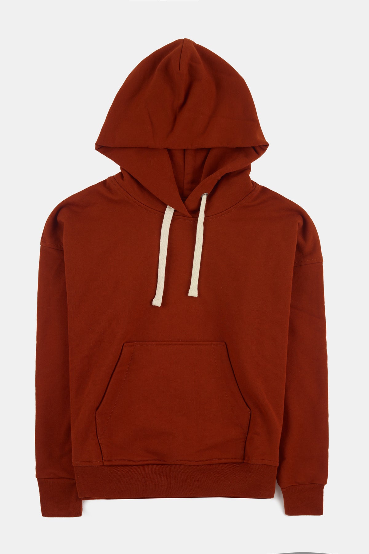 
            Flatlay product shot of cinnamon hoodie