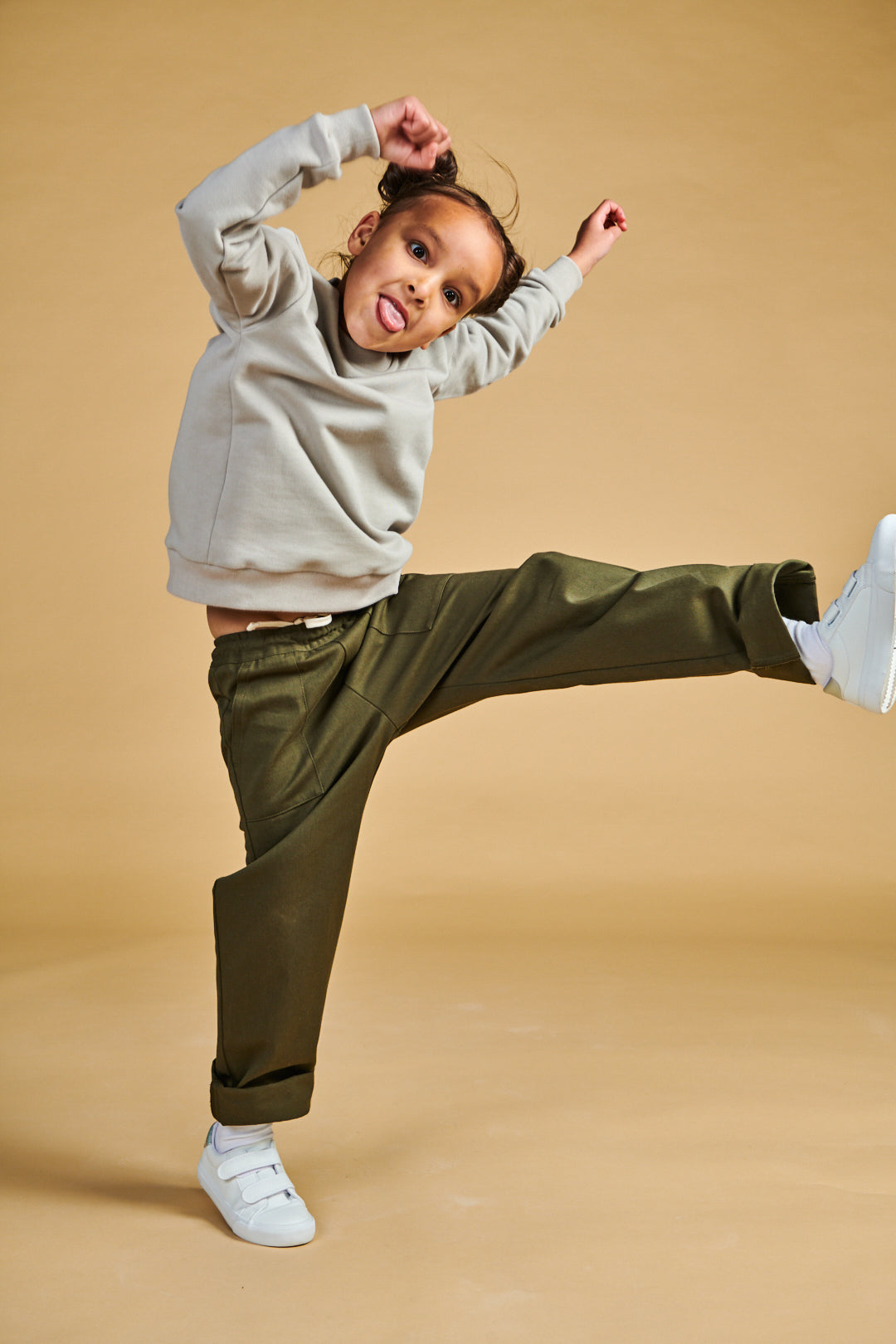 Kids Cam Relaxed Twill Trousers Plastic Free - Olive