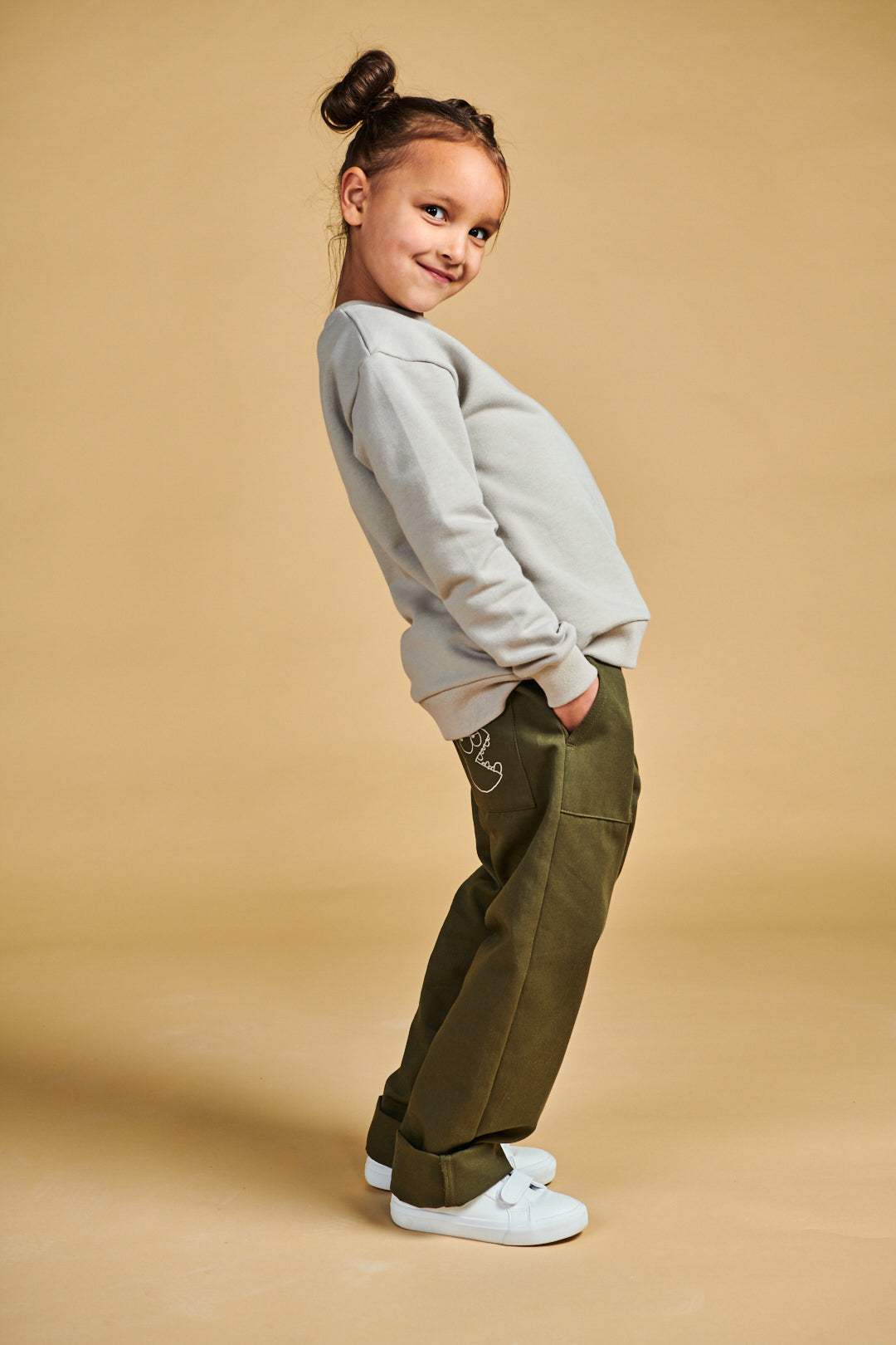 Kids Sweatshirt Plastic Free - Stone