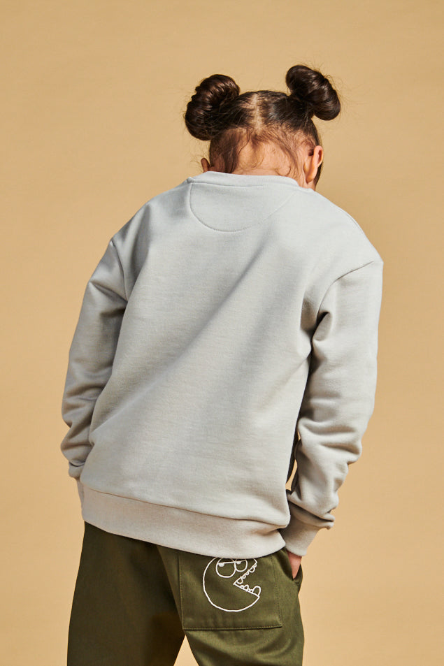 Kids Sweatshirt Plastic Free - Stone