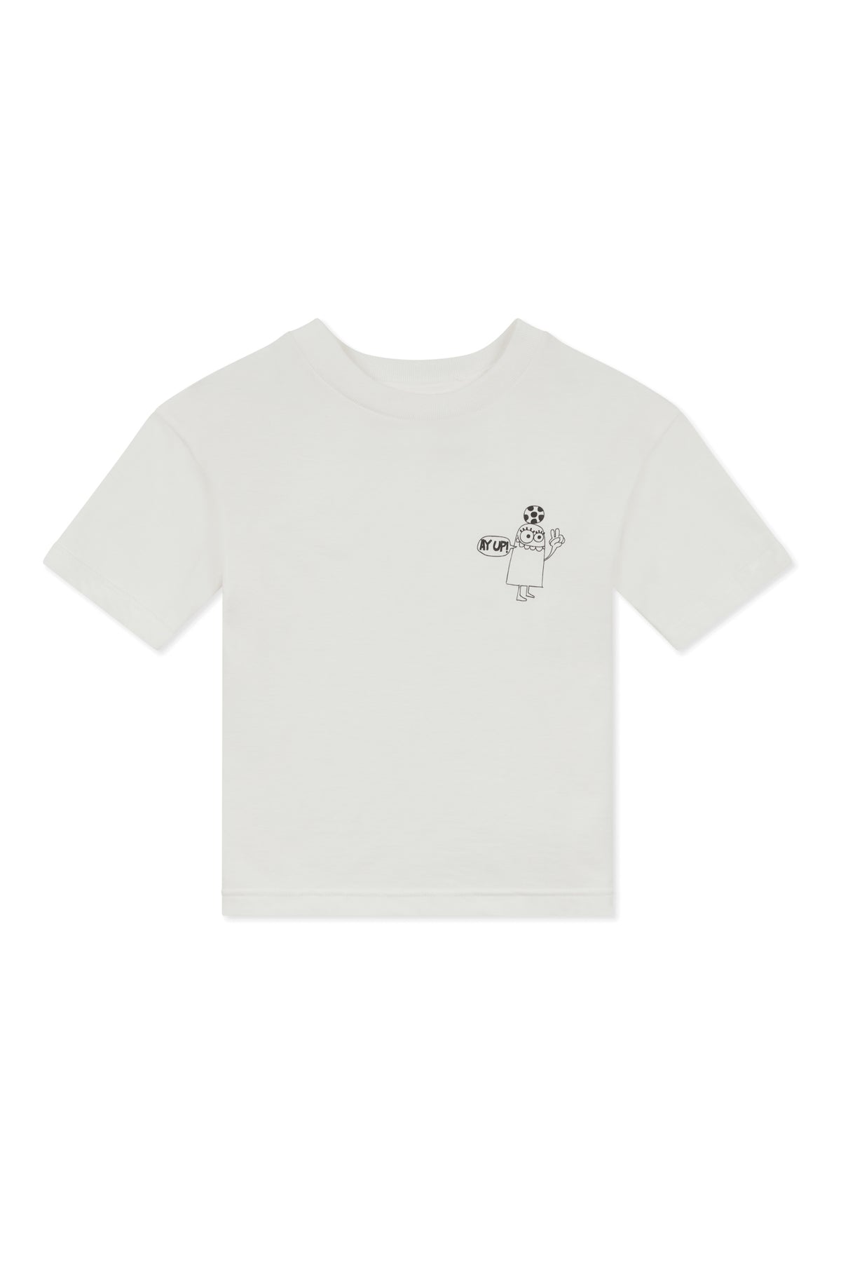 Kids Aye Up! T Shirt Plastic Free - Bone