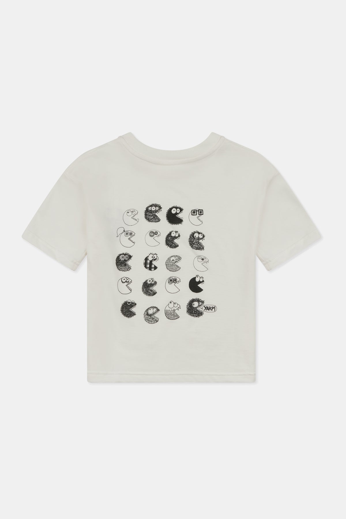 Kids short sleeve t shirt bone with Boffles print back