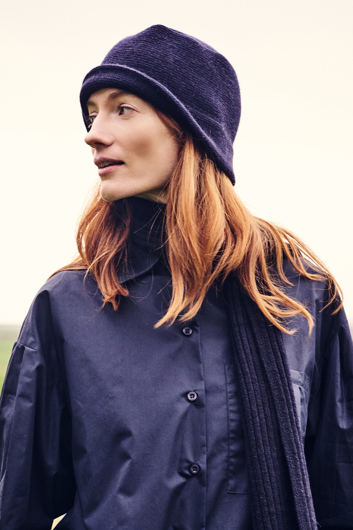 Lambswool Bucket Hat- Navy