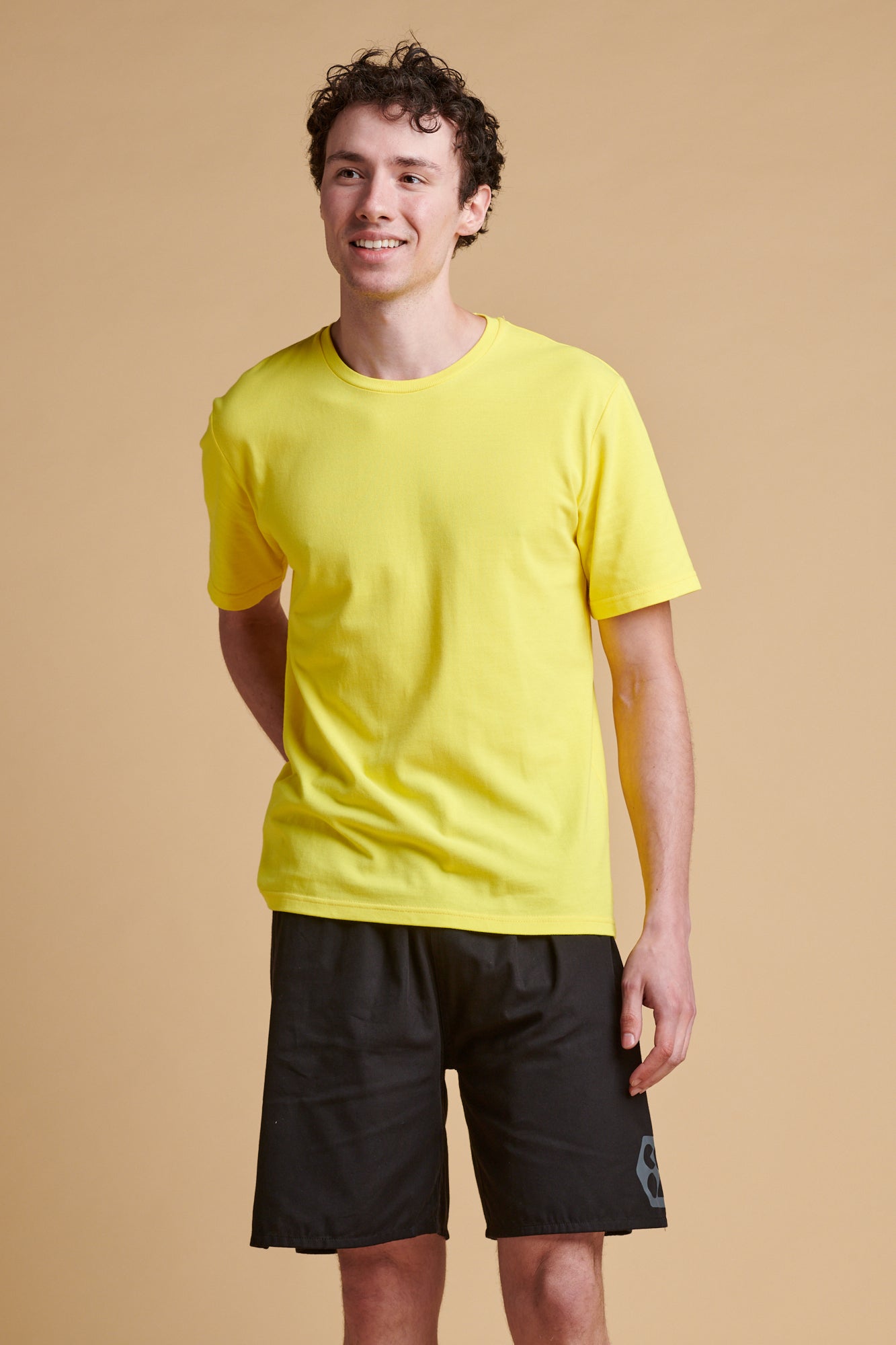 Mens Breathable TShirt Plastic Free Plain Yellow