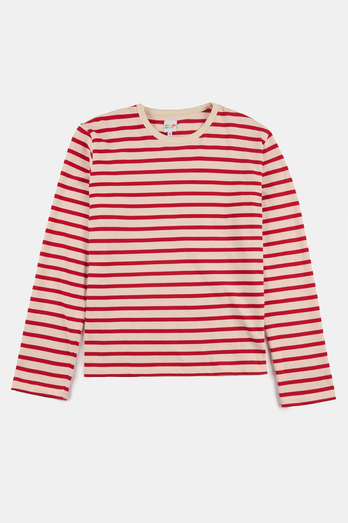 Flatlay product shot of men's Breton in ecru flame red