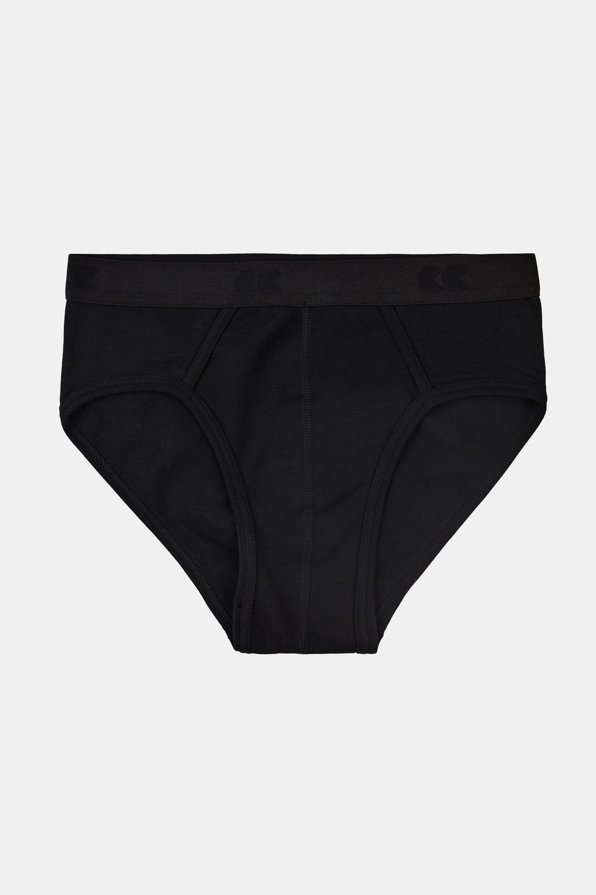 Flatlay of men's brief in black