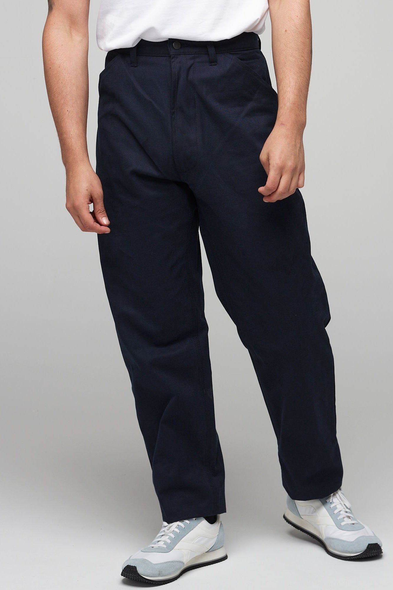 Men's Canvas Chore Trousers - Navy - Community Clothing