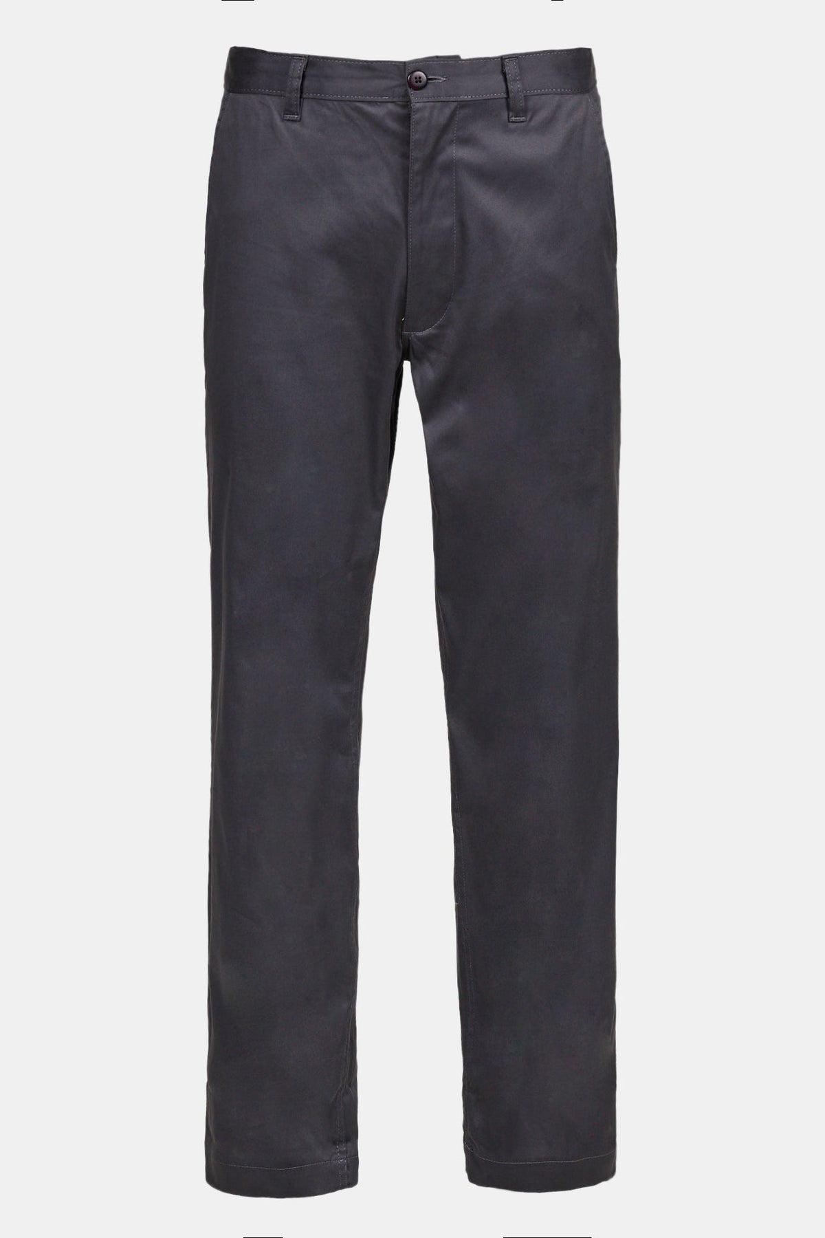 Product shot of men's slim stretch chino - Slate grey on ghost mannequin