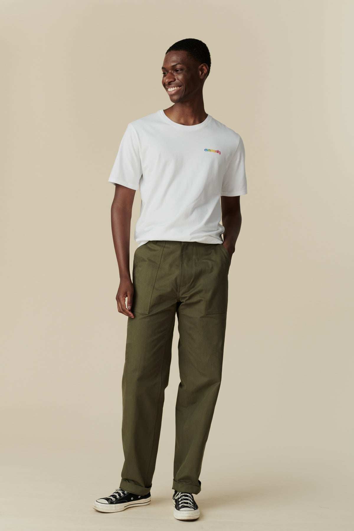 Men's Combat Heavyweight 100% Cotton Twill Trousers - Olive