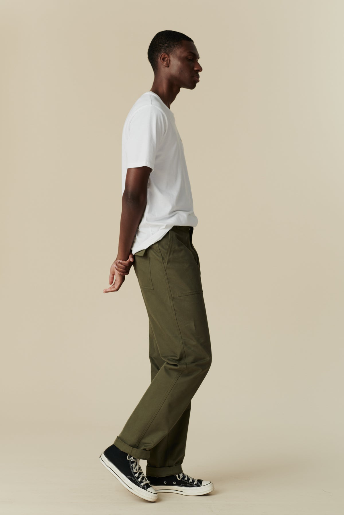 Men's Combat Heavyweight 100% Cotton Twill Trousers - Olive