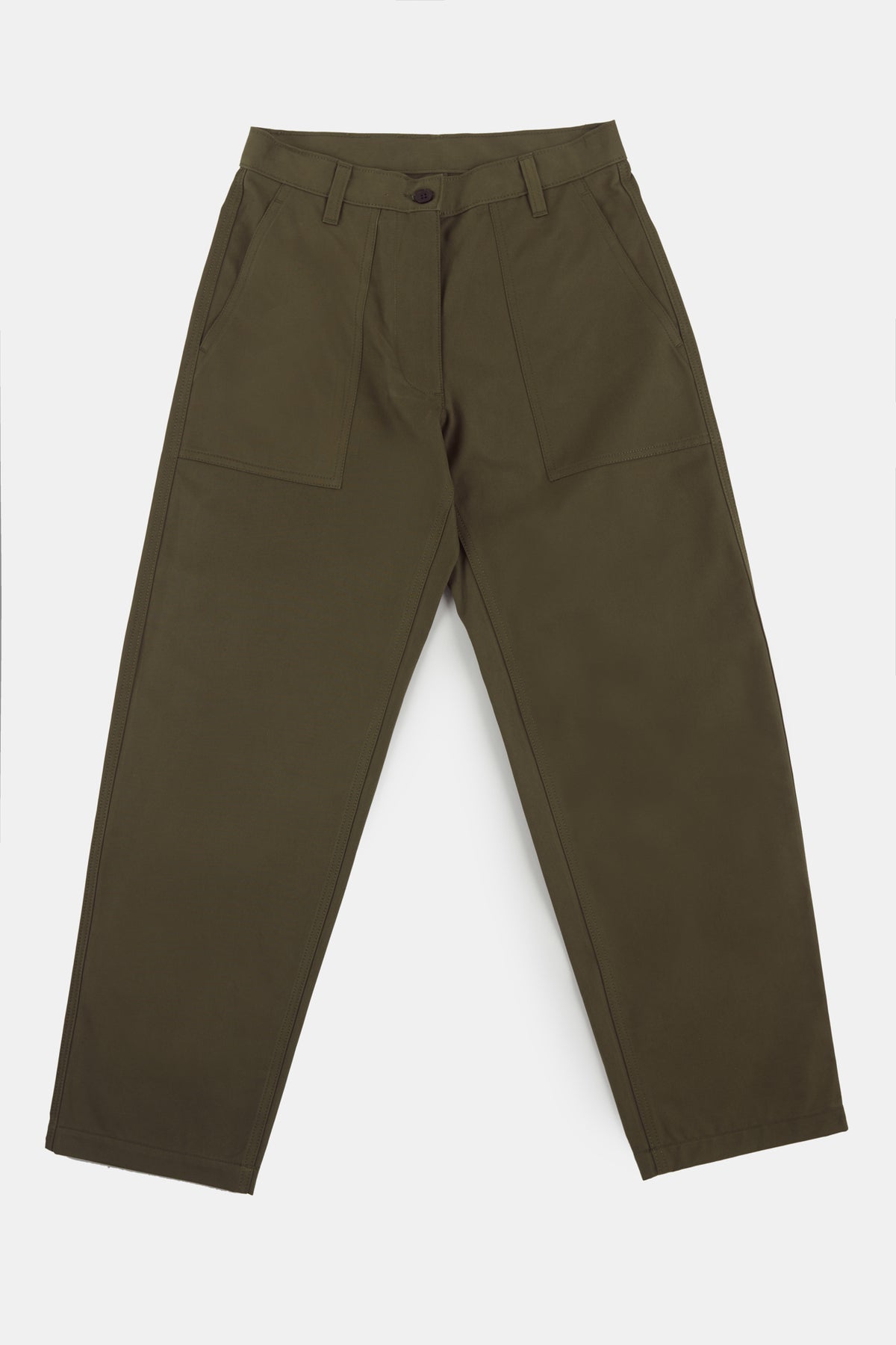 Men's combat trousers in olive flatlay