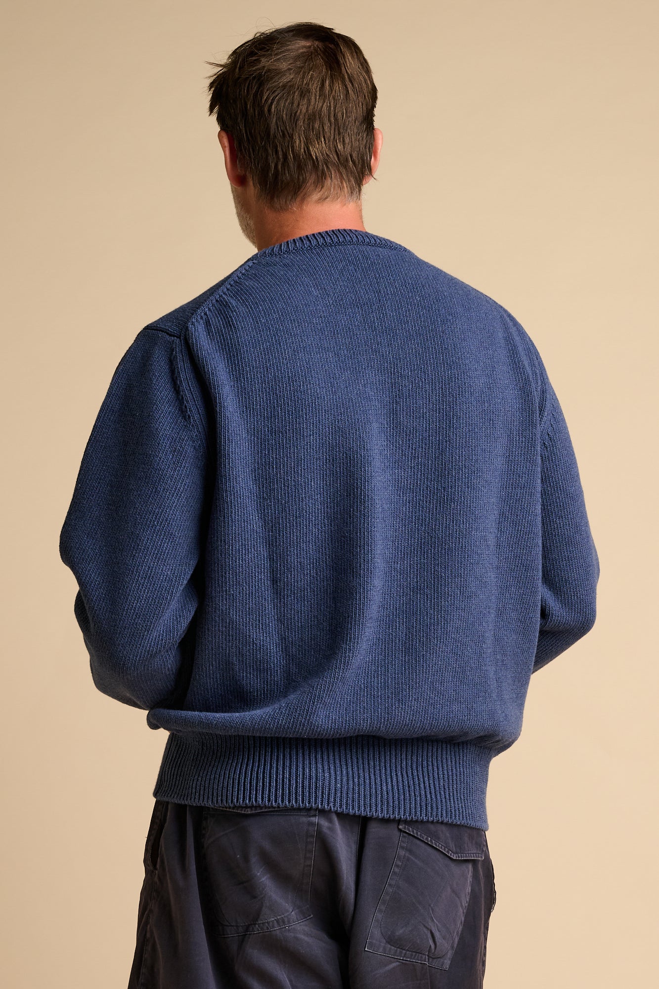 MENS COTTON CREW NECK - DENIM MARL