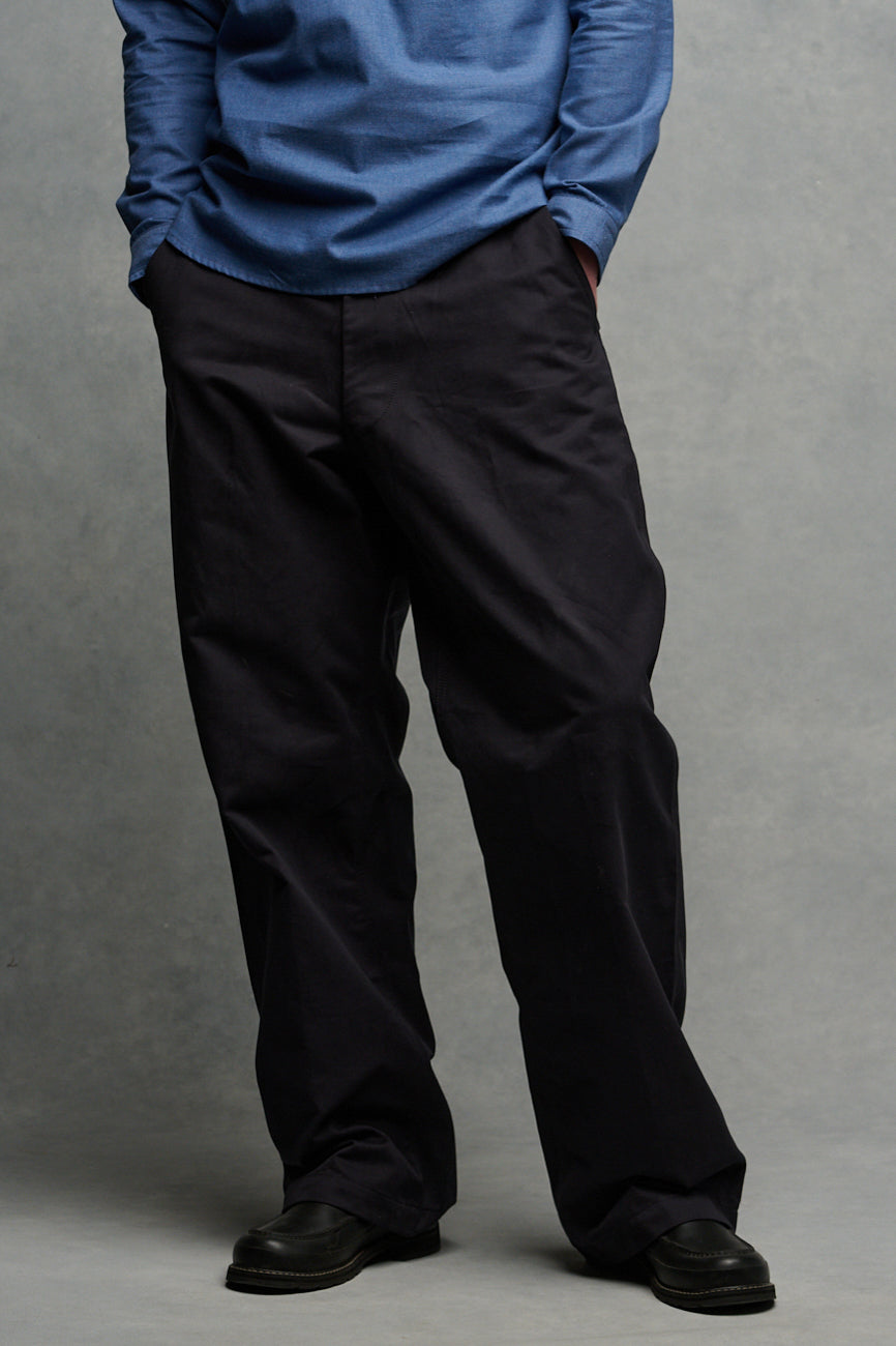 Men's Field Heavyweight 100% Cotton Twill Trousers - Dark Navy