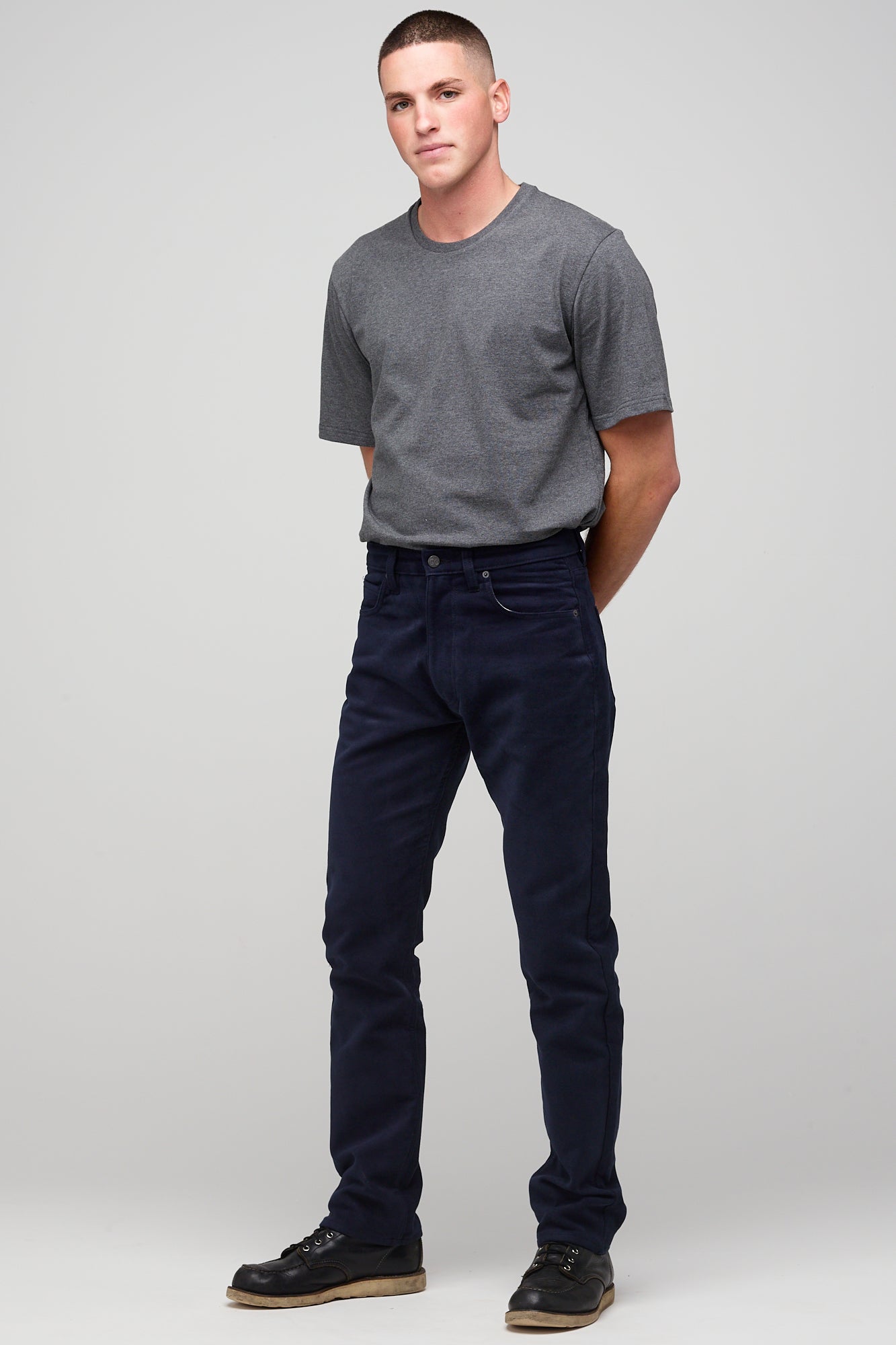 Men's Five Pocket Moleskin Jean - Navy - Community Clothing