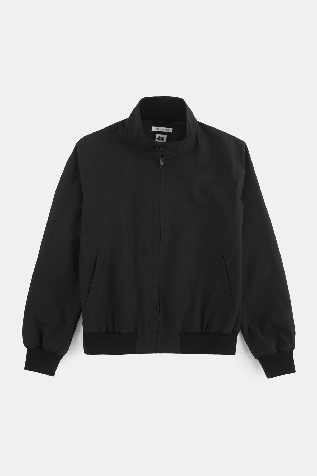 Men's Harrington jacket in black flatlay