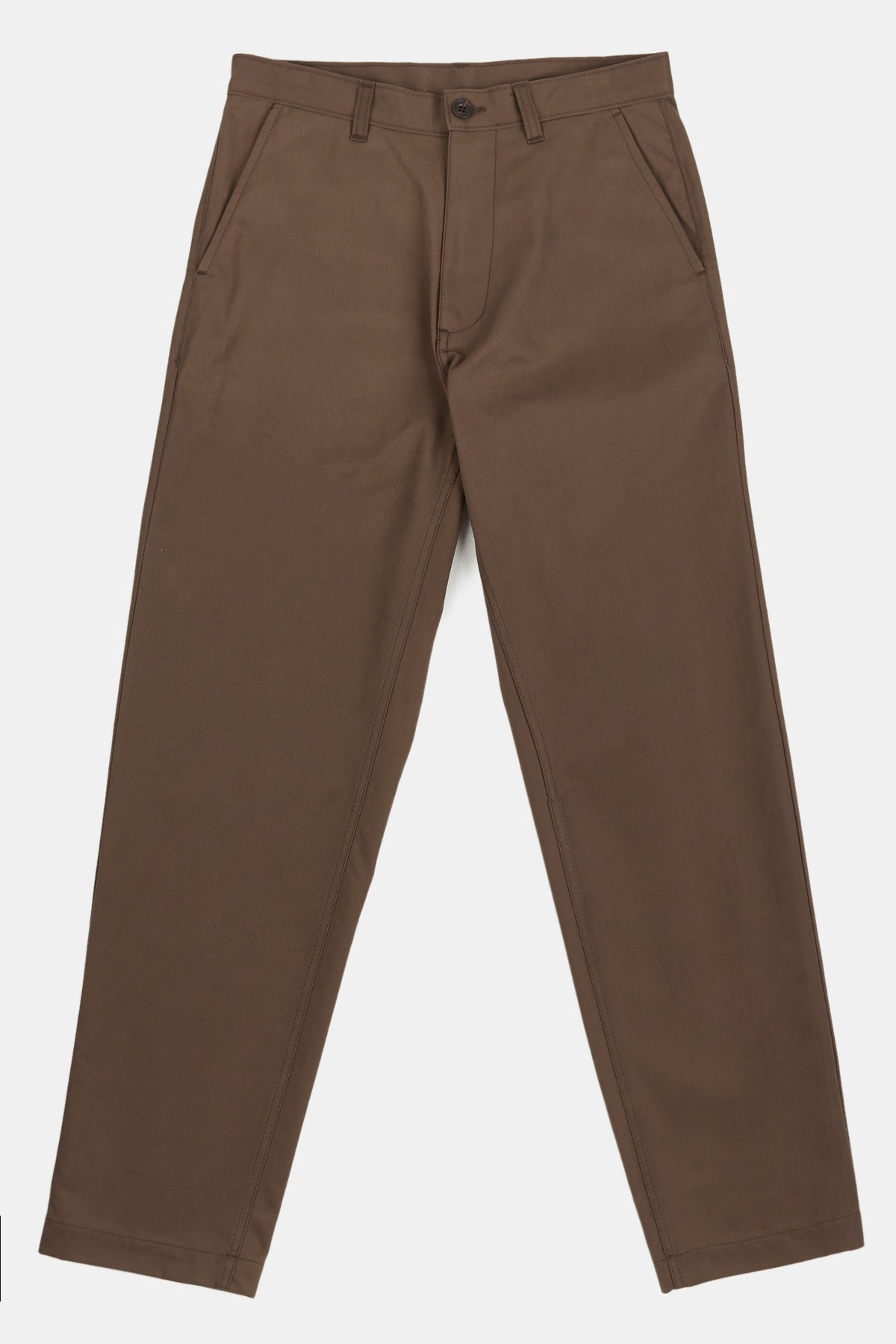 men's brown heavyweight relaxed chino flat lay