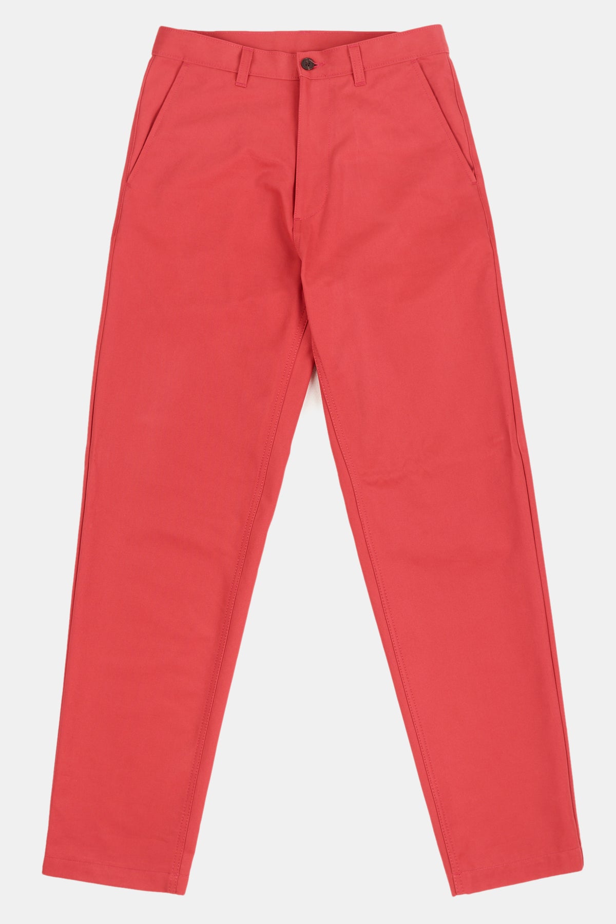 
            Salmon red, heavyweight relaxed chino flat lay