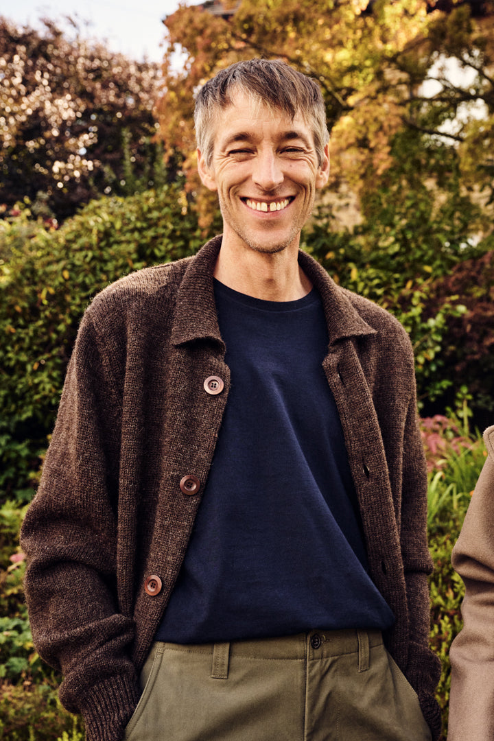 Mens Austwick Knitted Jacket Brown