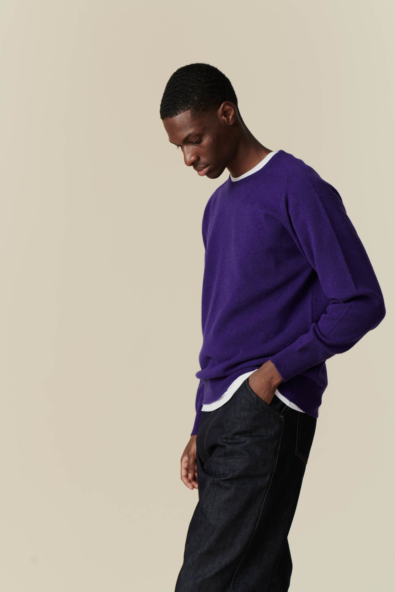 Mens purple crew hot sale neck jumper