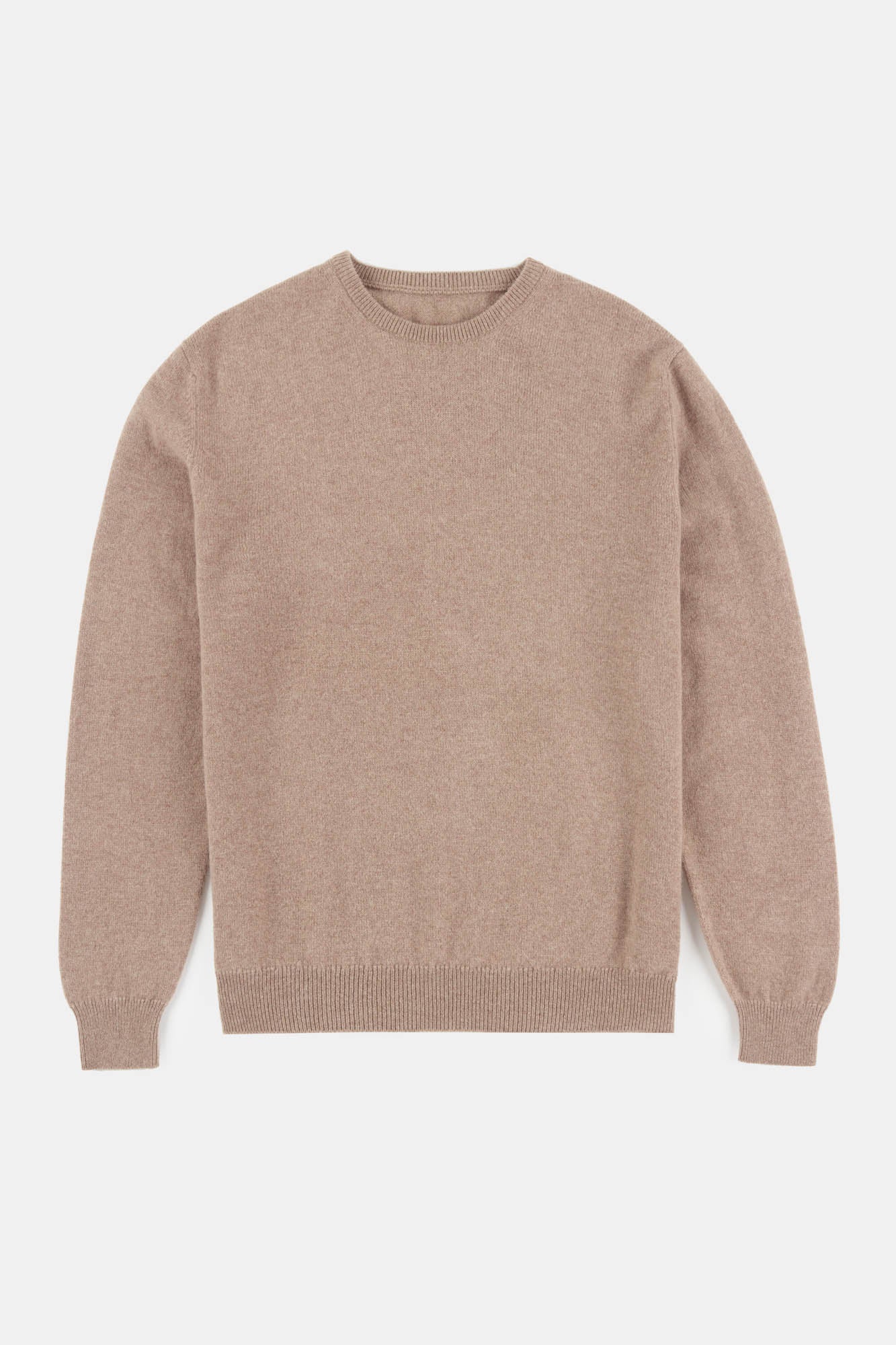 Men's lambswool crew neck in taupe