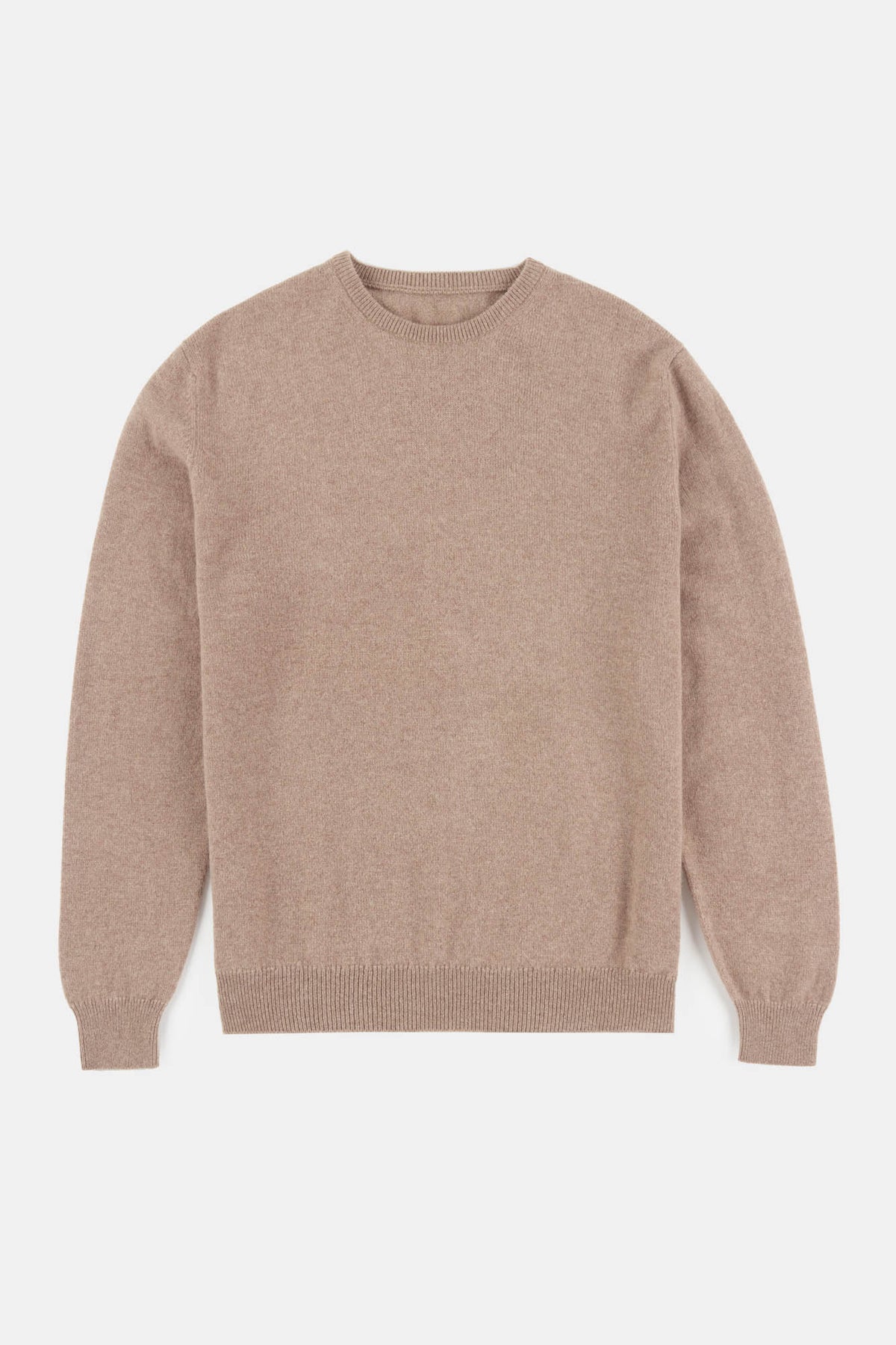 
            Men&#39;s lambswool crew neck in taupe