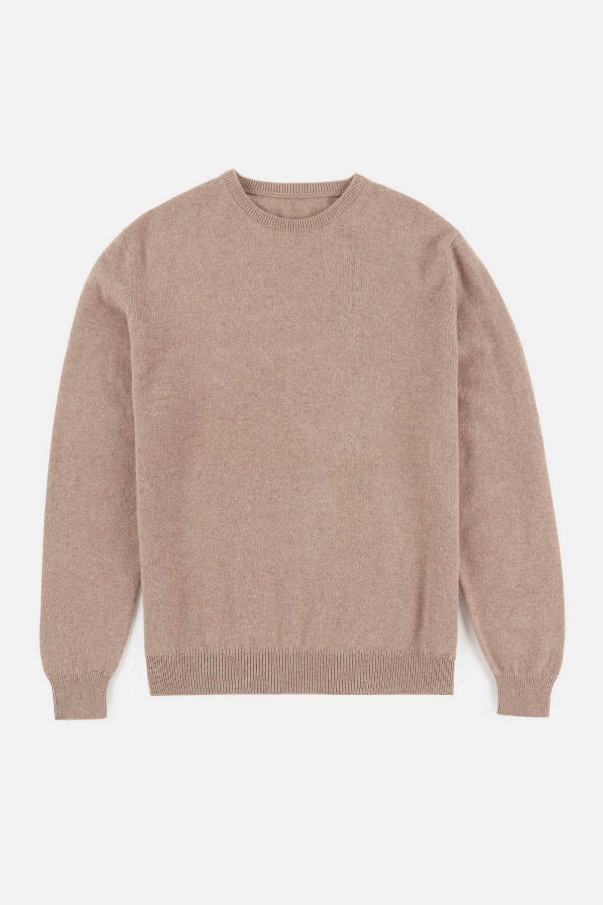 Men's lambswool crew neck in taupe