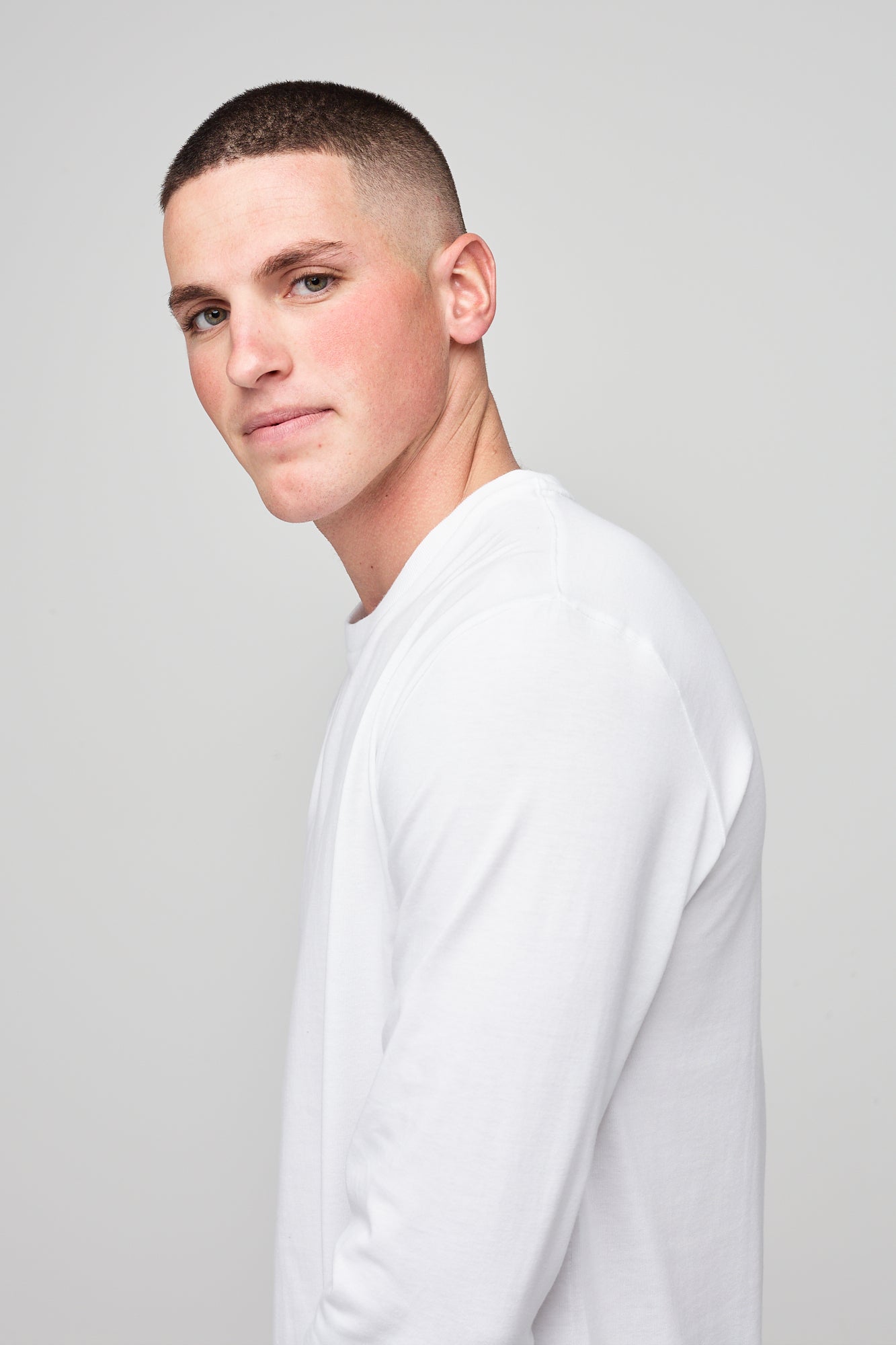 Men's Long Sleeve T Shirt Plastic Free - White