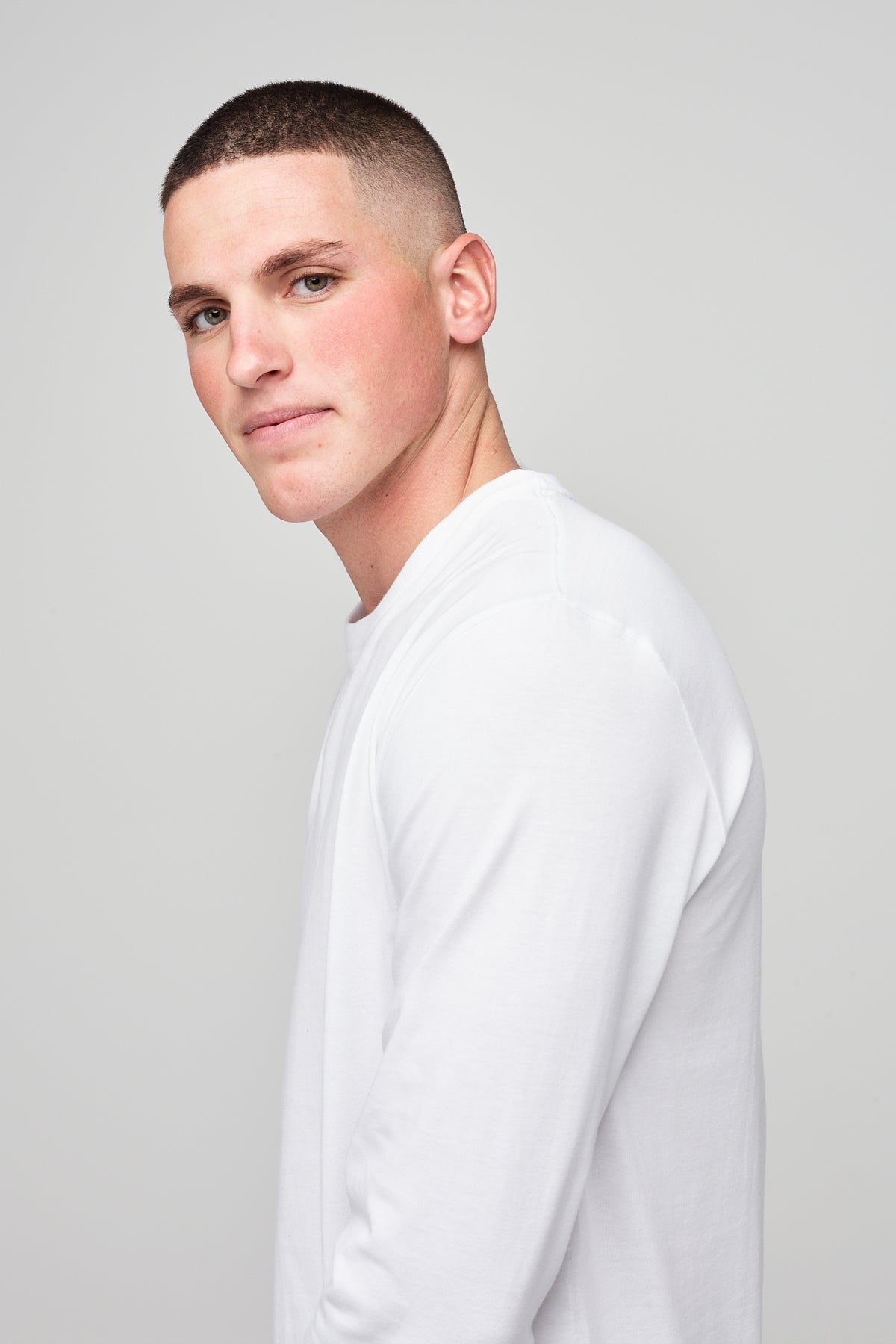 Men's Long Sleeve T Shirt Plastic Free - White