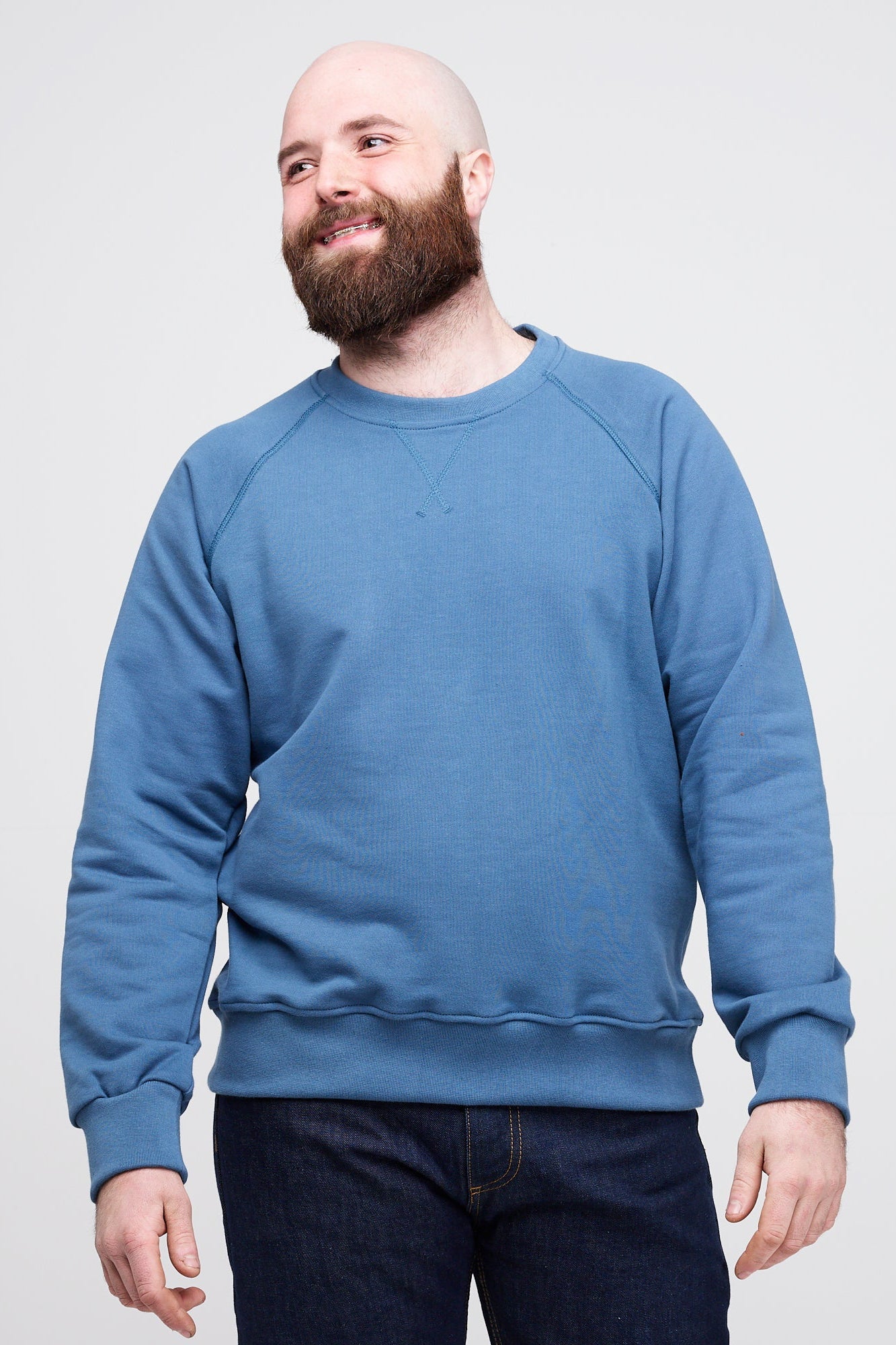 Men's Raglan Sweatshirt - RAF Blue - Community Clothing