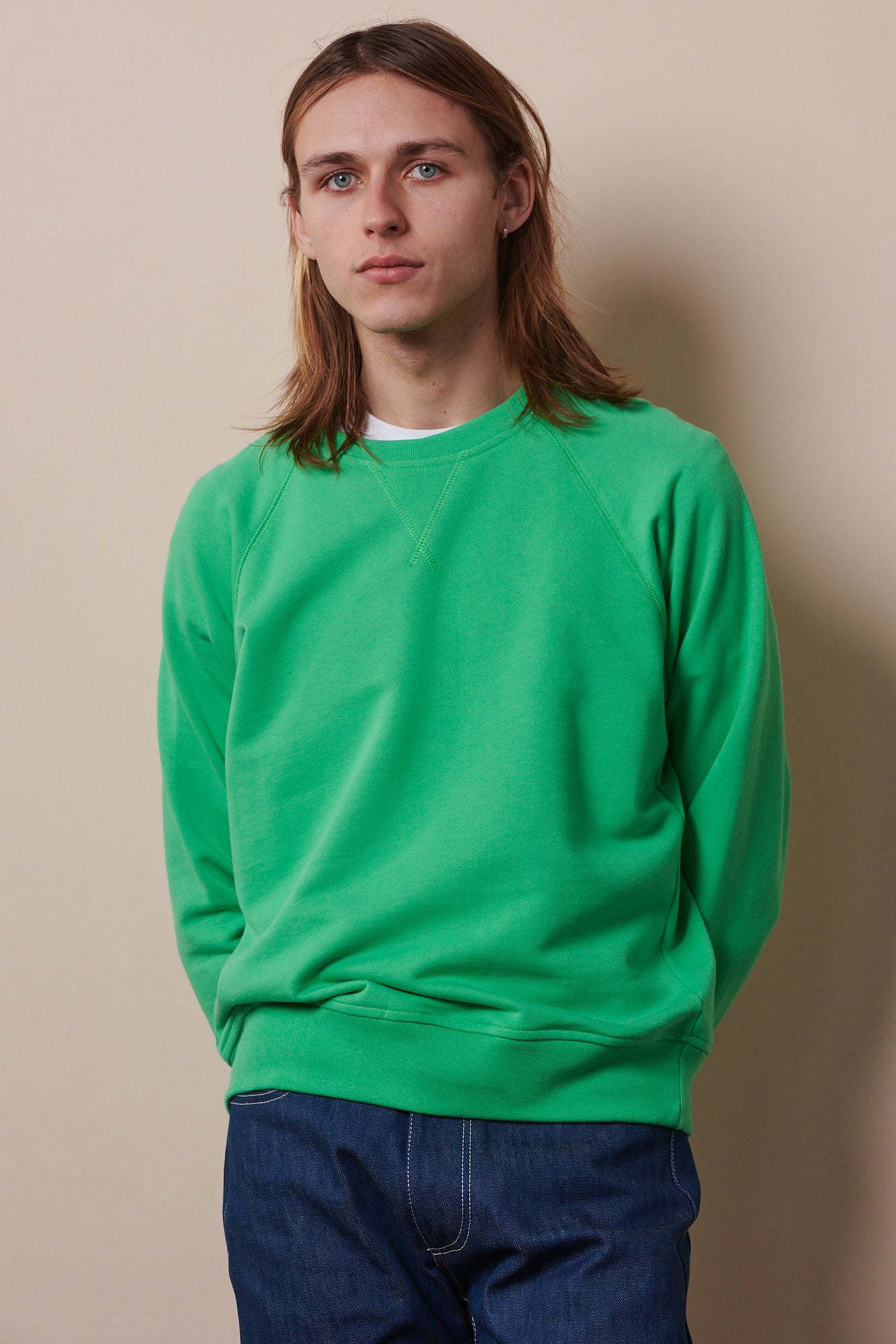 Men's Raglan Sweatshirt - Apple Green - Community Clothing