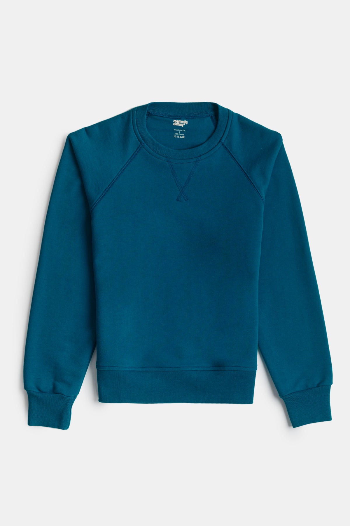 Image showing men's raglan sweatshirt in teal flatlay