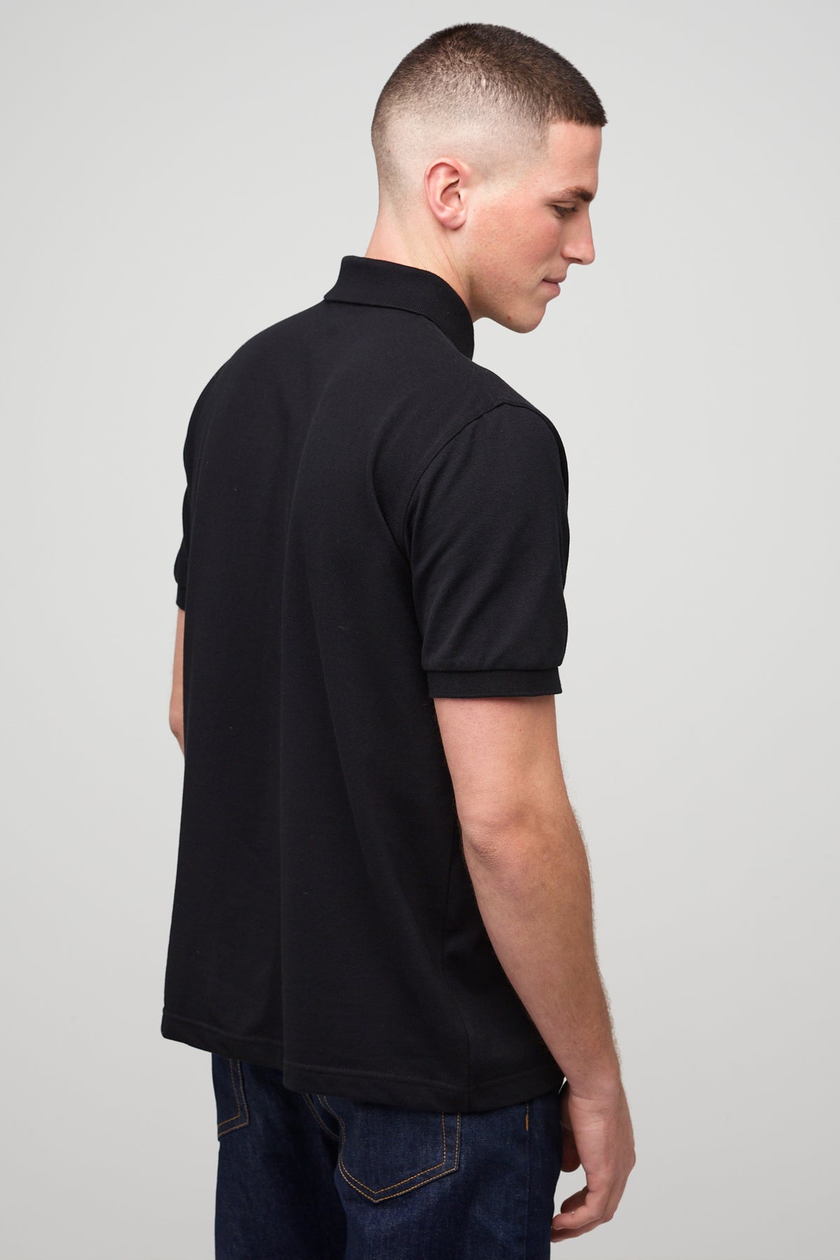 male in short sleeve polo shirt - black