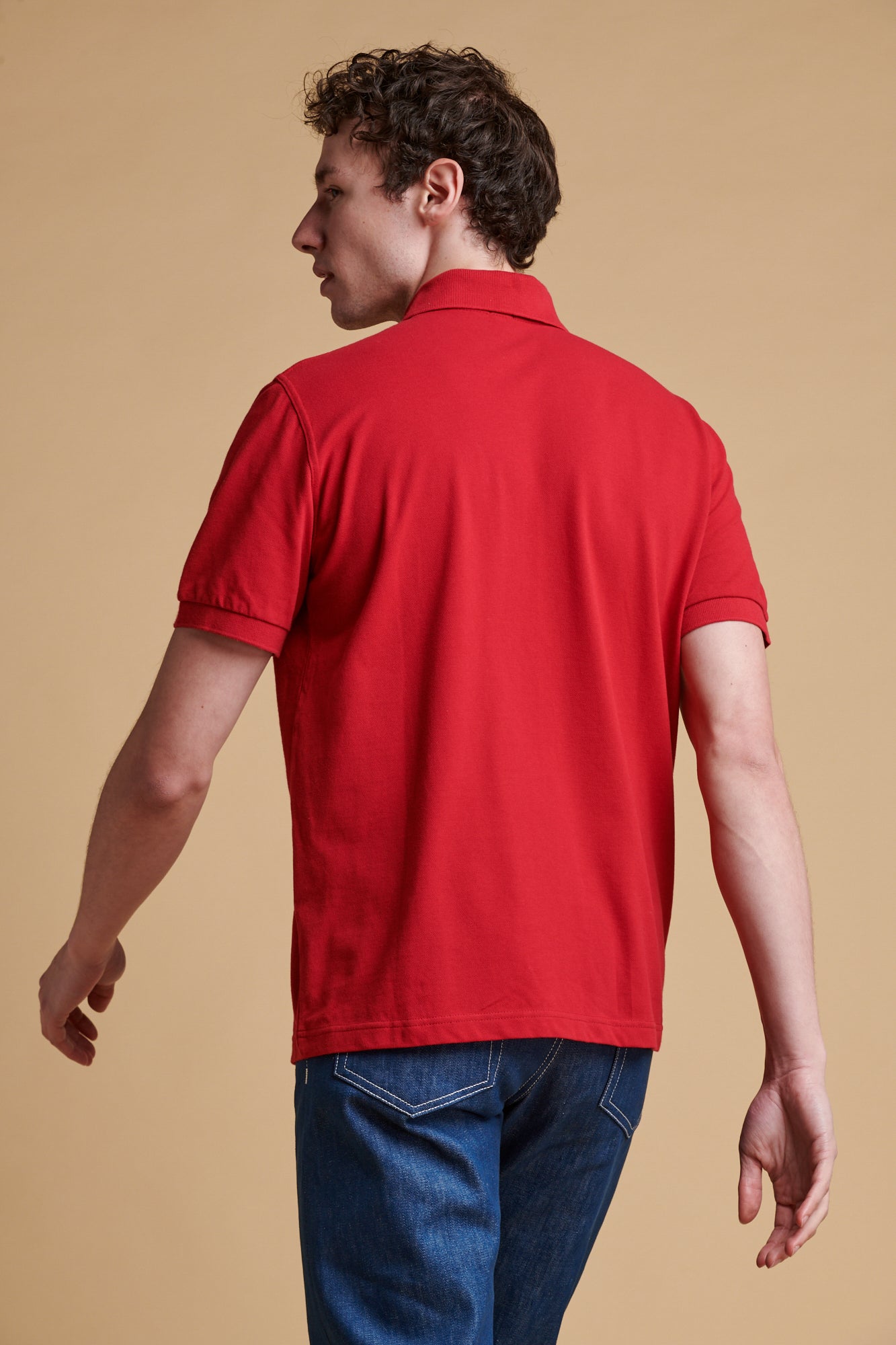 Men's Short Sleeve Polo Shirt - Crimson