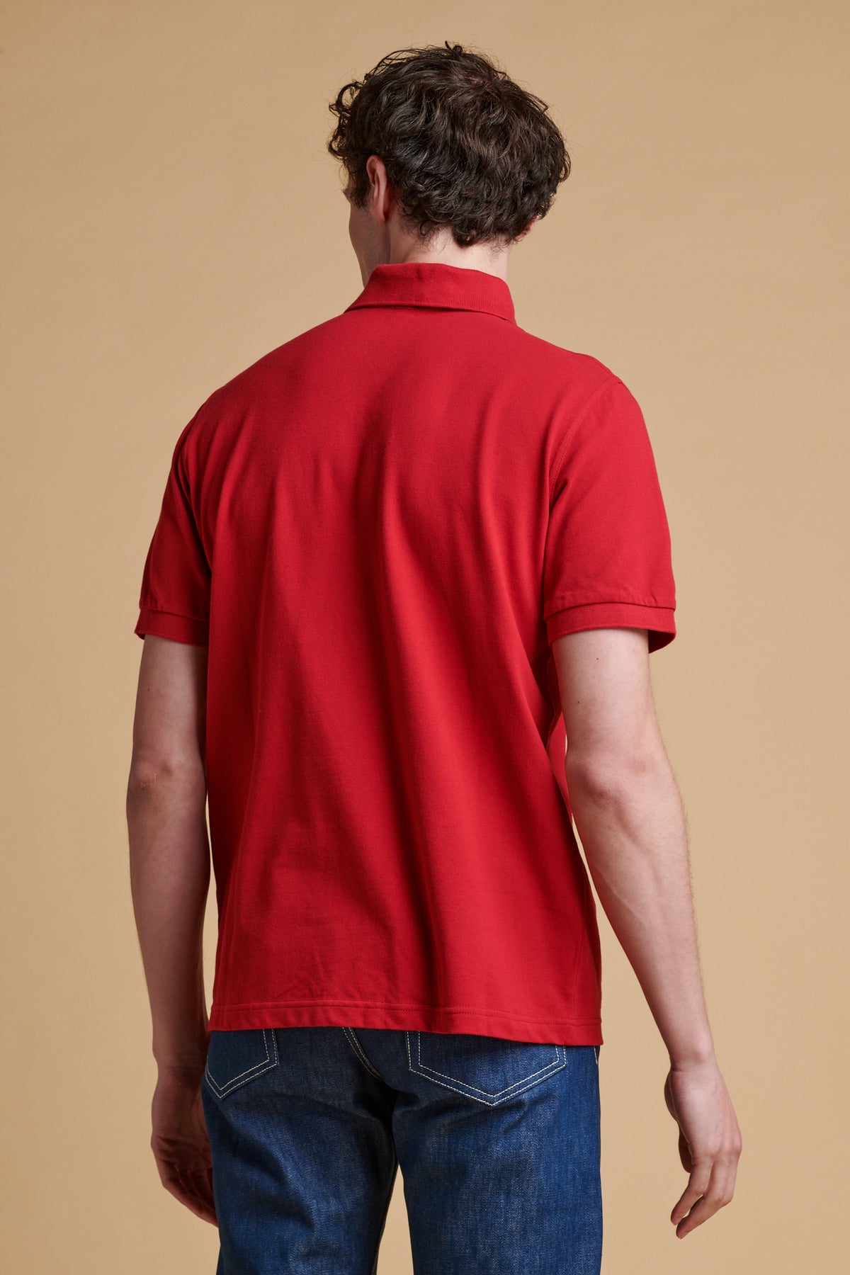Men's Short Sleeve Polo Shirt - Crimson