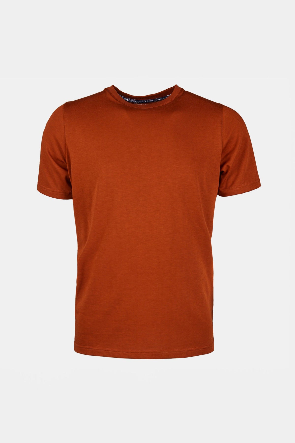 short sleeve crew neck t shirt in cinnamon shot on ghost mannequin